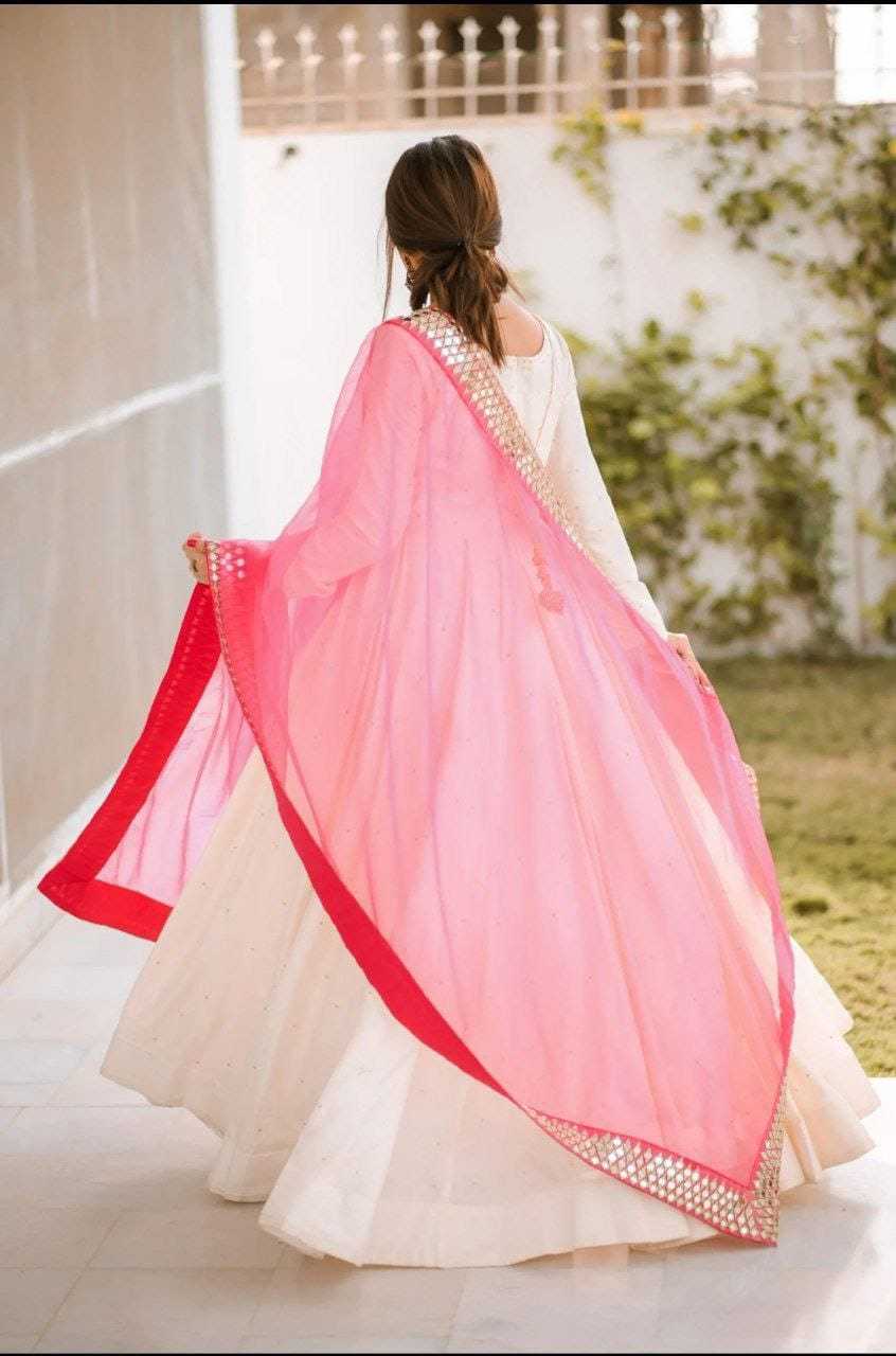 Ynf Georgette RIN157 2095 Gowns Festive Collections Plus Size Collections Wholesale Georgette Gown White Gown Onam Collections Manufacturer