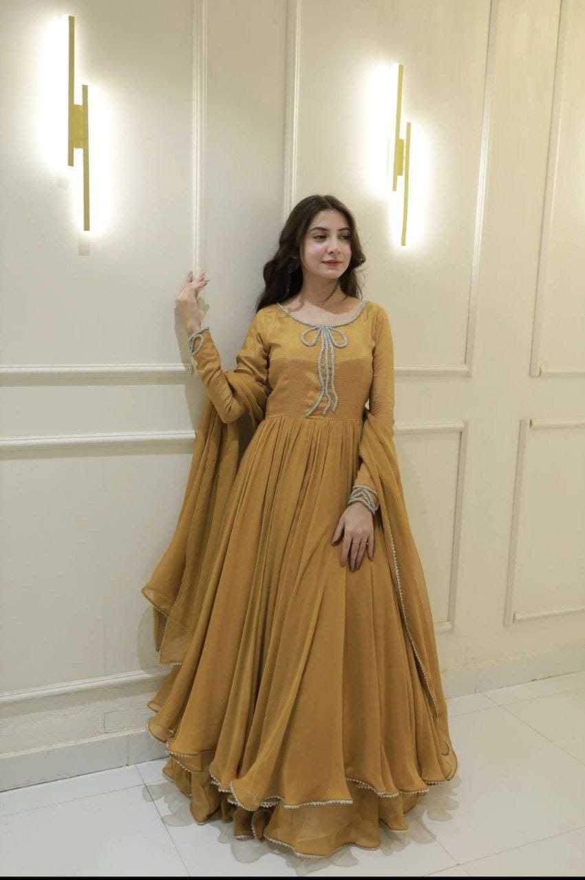 Ynf Georgette RIN157 2099 Gowns Plus Size Collections Wholesale Fancy Gowns Georgette Gown Designer Gowns Manufacturer