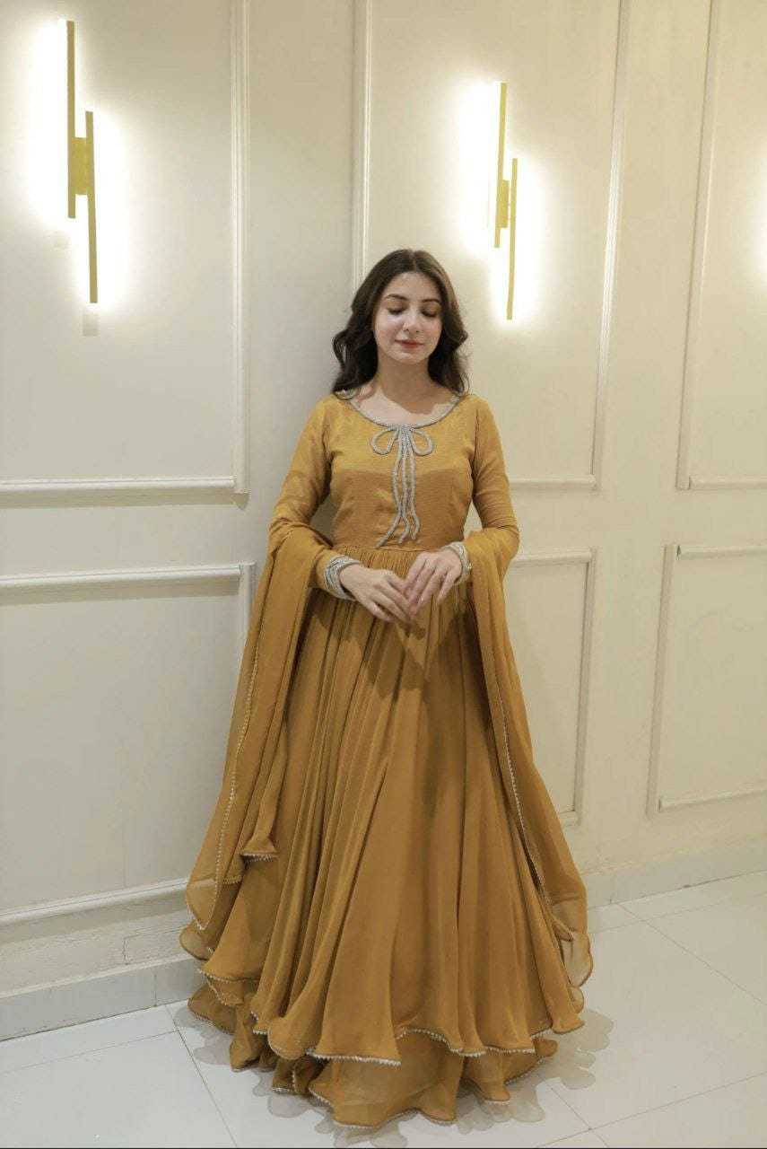 Ynf Georgette RIN157 2099 Gowns Plus Size Collections Wholesale Fancy Gowns Georgette Gown Designer Gowns Manufacturer
