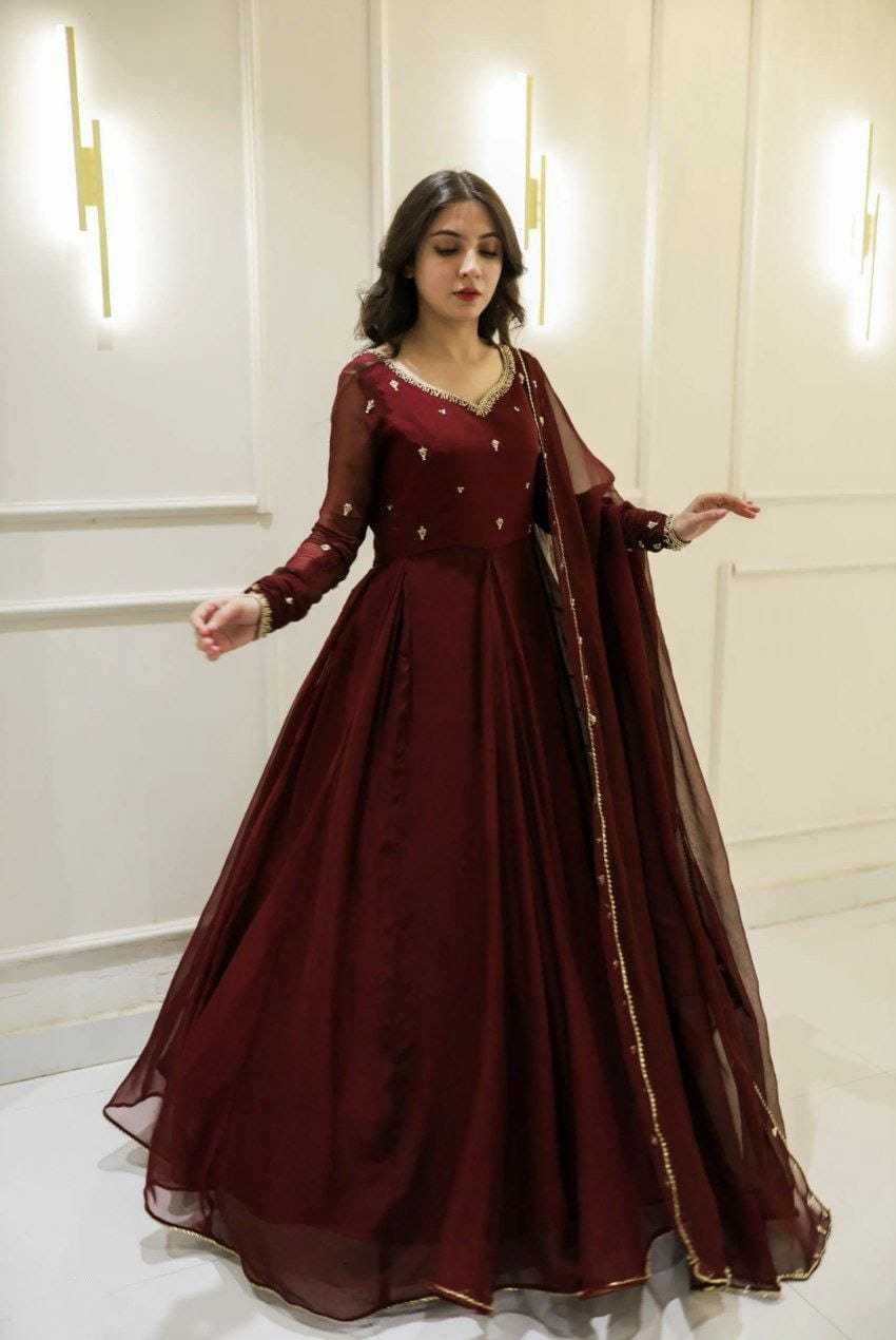Ynf Georgette RIN157 2100 Gowns Plus Size Collections Wholesale Party Gowns Georgette Gown Designer Gowns Manufacturer