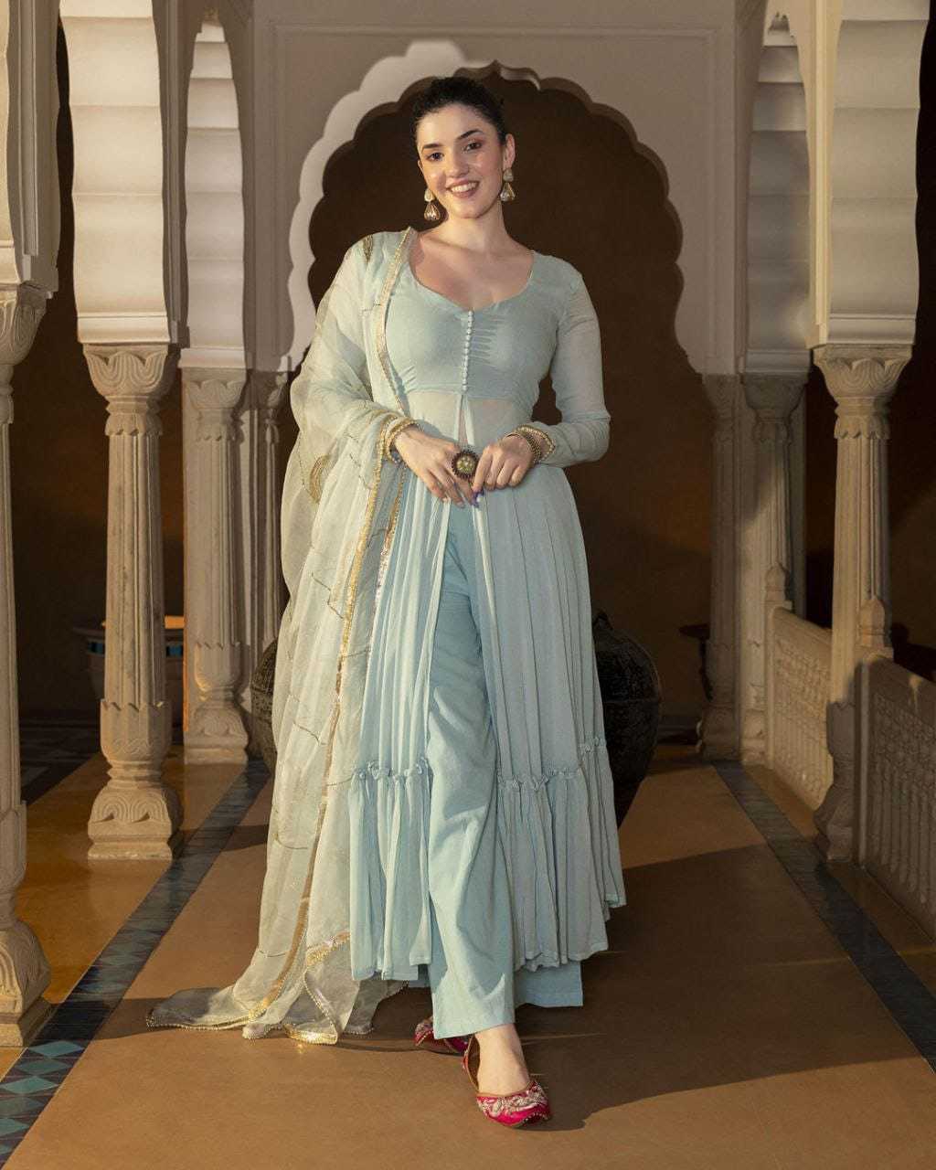 Ynf Georgette RIN157 2102 Gowns Plus Size Collections Wholesale Georgette Gown Wedding Gown Designer Gowns Manufacturer