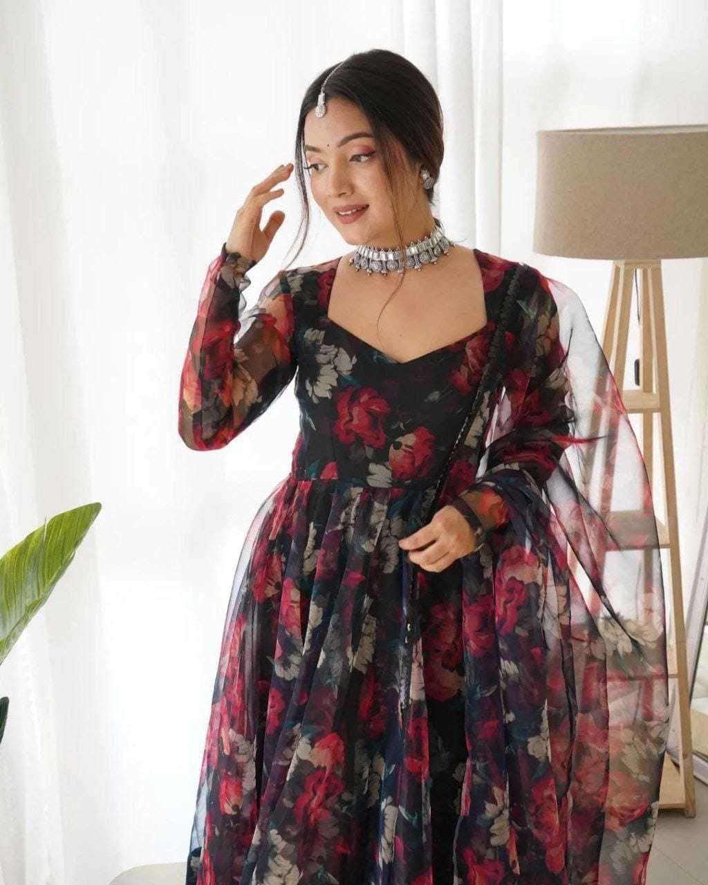 Ynf Georgette RIN157 29 Gowns Wedding Collections Plus Size Collections Wholesale Printed Gowns Georgette Gown Designer Gowns Manufacturer