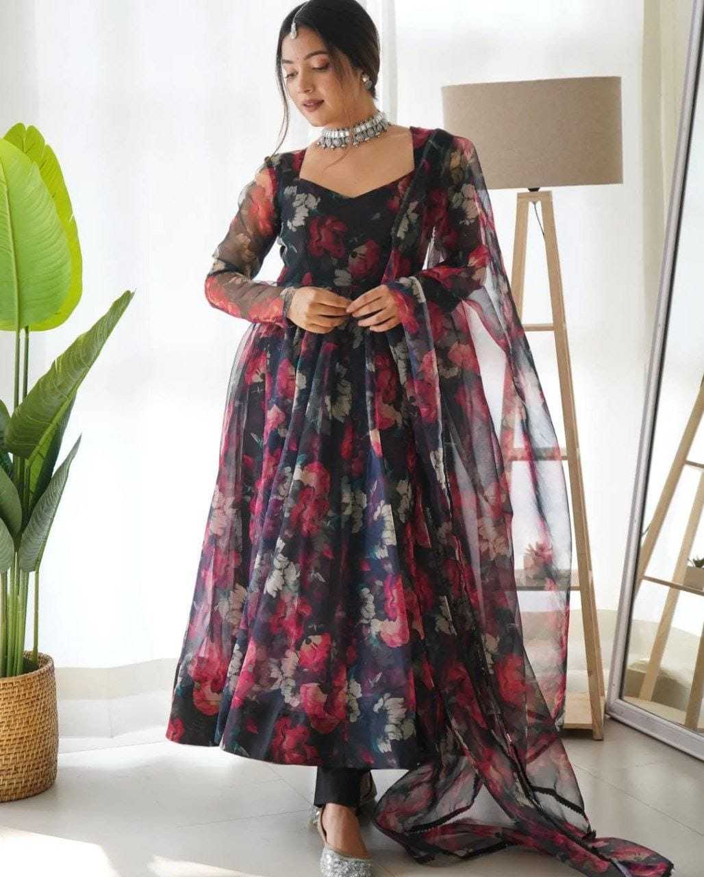 Ynf Georgette RIN157 29 Gowns Wedding Collections Plus Size Collections Wholesale Printed Gowns Georgette Gown Designer Gowns Manufacturer