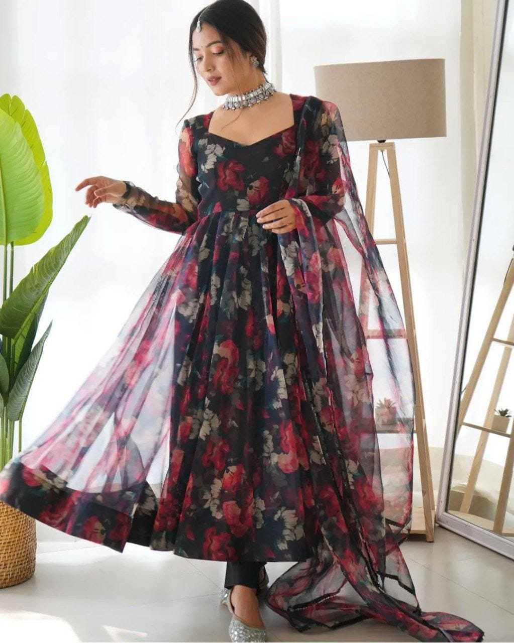 Ynf Georgette RIN157 29 Gowns Wedding Collections Plus Size Collections Wholesale Printed Gowns Georgette Gown Designer Gowns Manufacturer