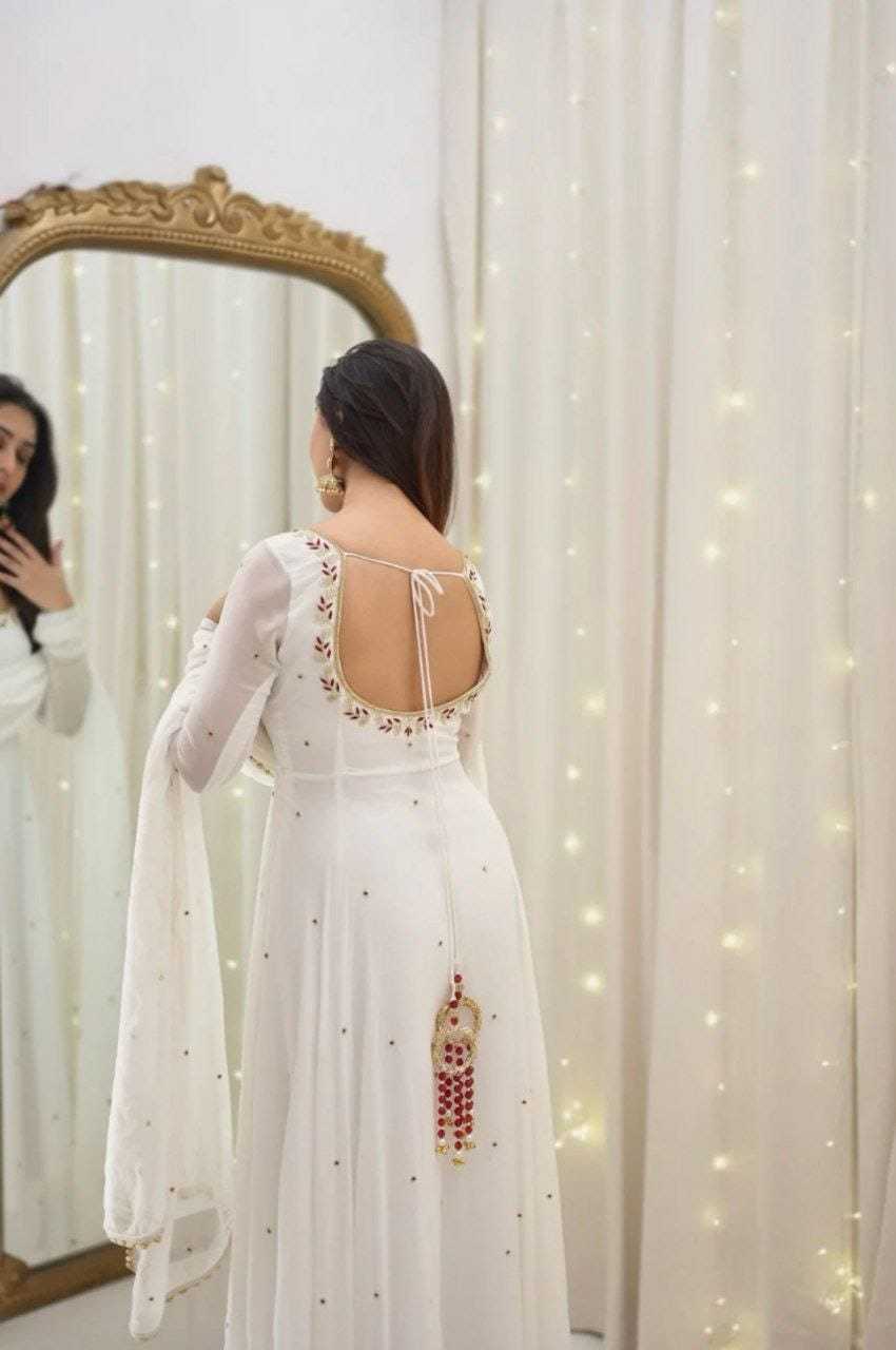 Ynf Georgette RIN157 3181 Gowns Wedding Collections Plus Size Collections Wholesale Georgette Gown Designer Gowns White Gown Manufacturer