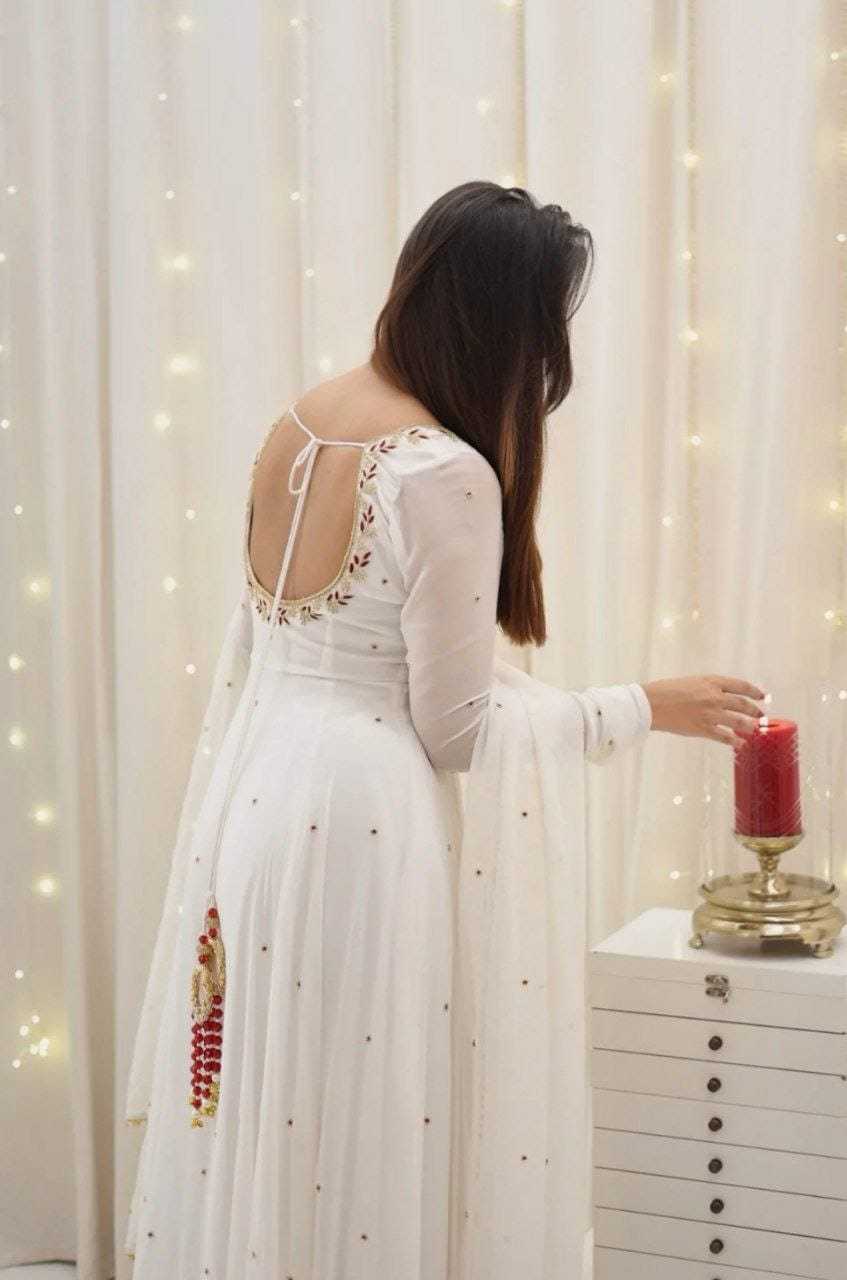 Ynf Georgette RIN157 3181 Gowns Wedding Collections Plus Size Collections Wholesale Georgette Gown Designer Gowns White Gown Manufacturer