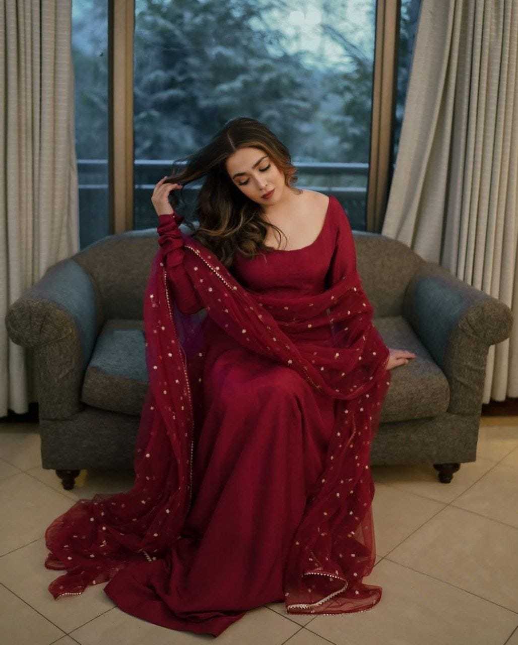 Ynf Georgette RIN157 3189 Gowns Wedding Collections Festive Collections Wholesale Georgette Gown Wedding Gown Red Gown Manufacturer