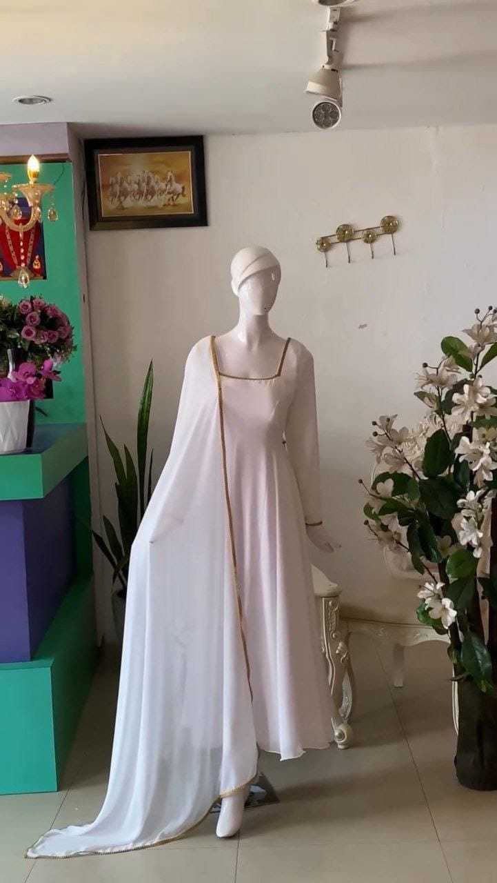 Ynf Georgette RIN157 3190 Gowns Wedding Collections Festive Collections Wholesale Party Gowns Georgette Gown White Gown Manufacturer