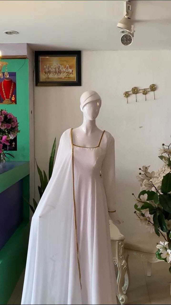 Ynf Georgette RIN157 3190 Gowns Wedding Collections Festive Collections Wholesale Party Gowns Georgette Gown White Gown Manufacturer