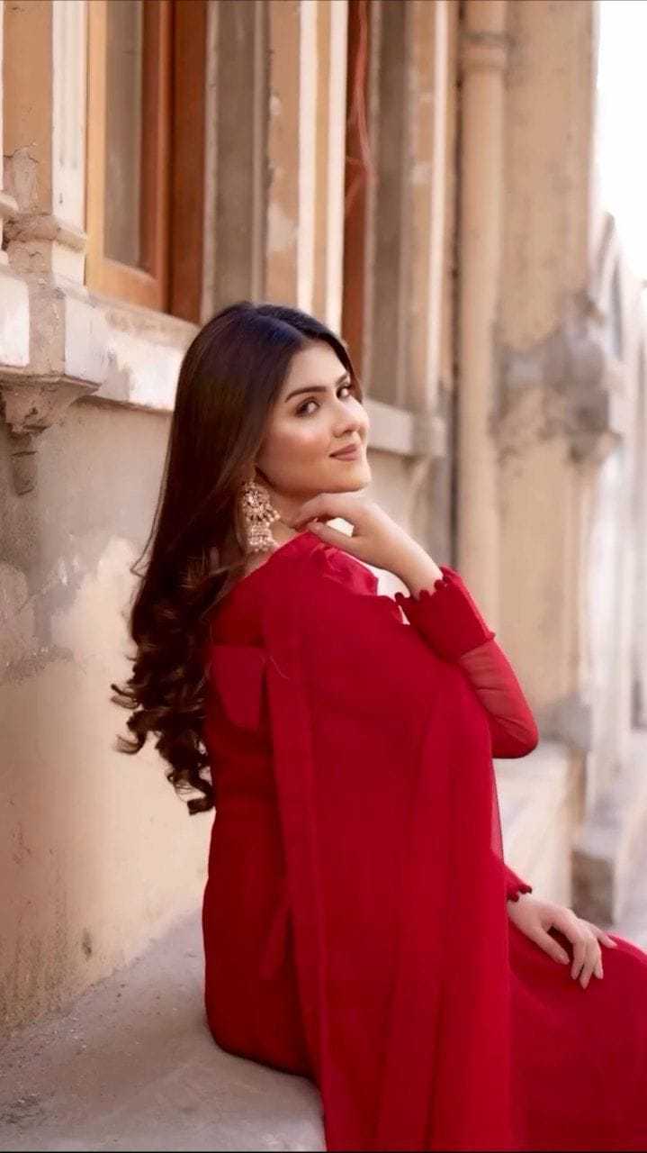 Ynf Georgette RIN157 3193 Gowns Festive Collections Plus Size Collections Wholesale Georgette Gown Wedding Gown Red Gown Manufacturer