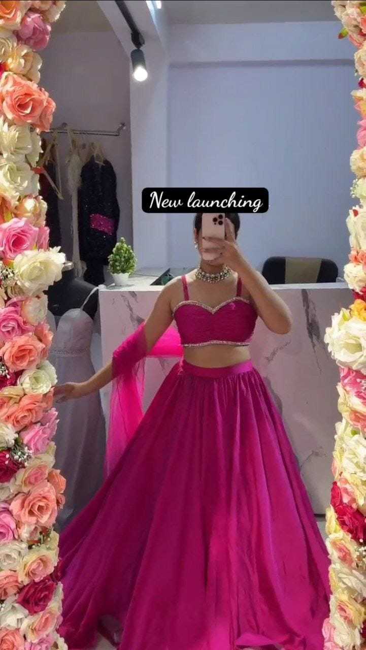 Ynf Georgette RIN157 5234 Lehengas Festive Collections Plus Size Collections Wholesale Designer Lehenga Georgette Lehenga Pink Lehenga Manufacturer