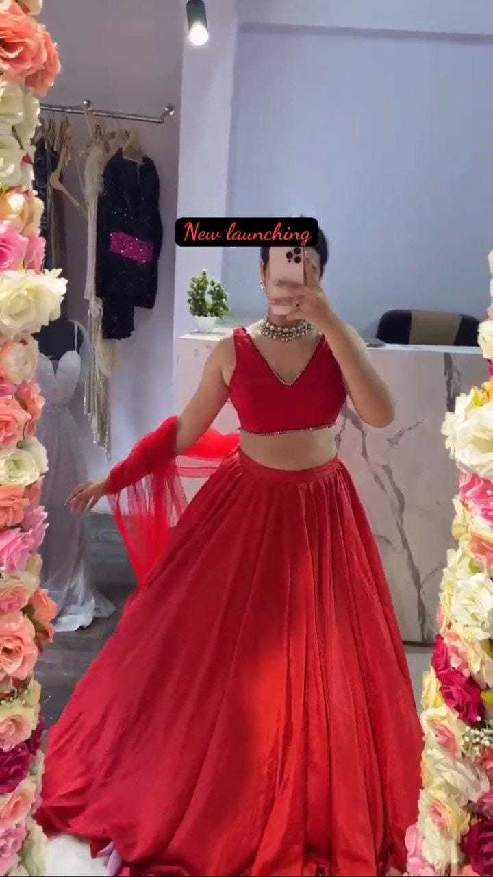 Ynf Georgette RIN157 5252 Lehengas Plus Size Collections Wholesale Wedding Lehenga Georgette Lehenga Red Lehenga Manufacturer