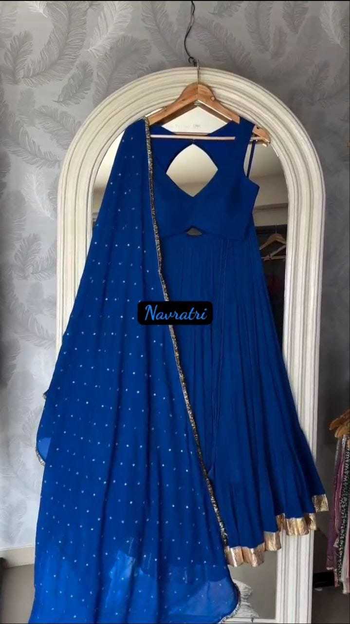 Ynf Georgette RIN157 NAVRATRI NIGHTS-06 Lehengas Plus Size Collections Wholesale Designer Lehenga Georgette Lehenga Blue Lehenga Manufacturer