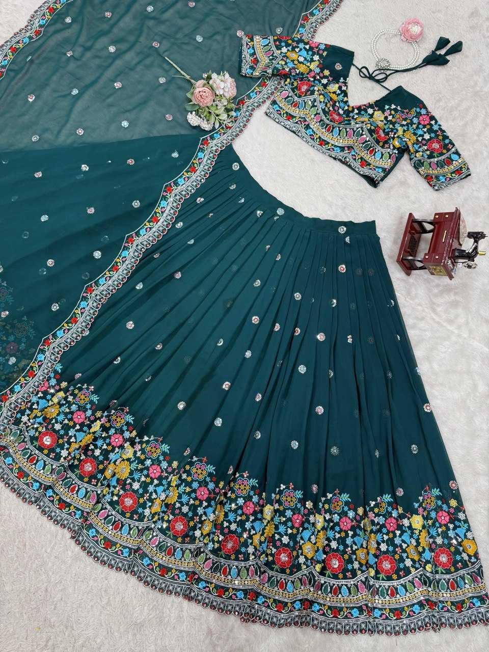 Ynf Georgette RIN162 358 Lehengas Wholesale Fancy Lehenga Wedding Lehenga Embroidered Lehenga Manufacturer