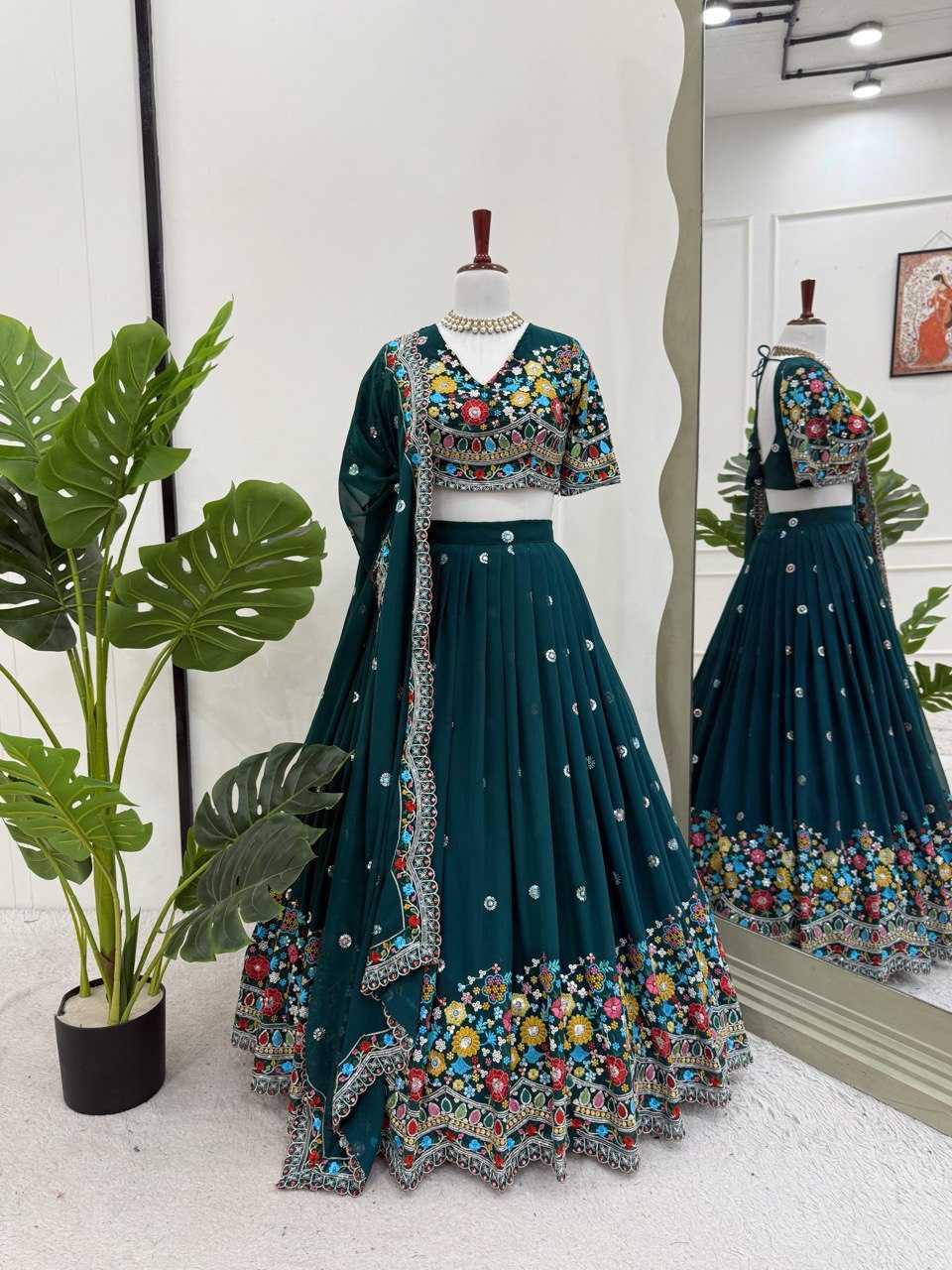 Ynf Georgette RIN162 358 Lehengas Wholesale Fancy Lehenga Wedding Lehenga Embroidered Lehenga Manufacturer