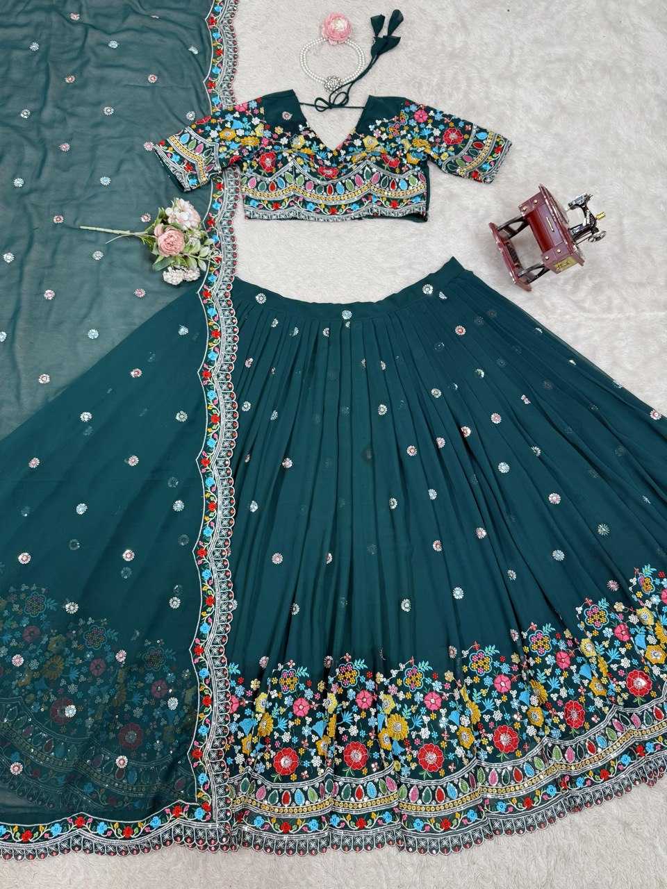 Ynf Georgette RIN162 358 Lehengas Wholesale Fancy Lehenga Wedding Lehenga Embroidered Lehenga Manufacturer