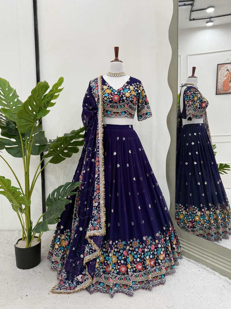 Ynf Georgette RIN162 358 Lehengas Wholesale Fancy Lehenga Wedding Lehenga Embroidered Lehenga Manufacturer