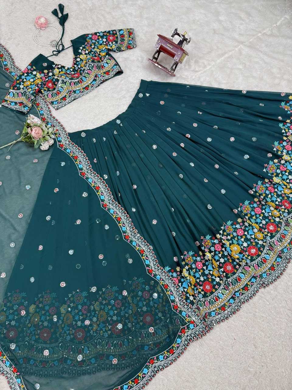 Ynf Georgette RIN162 358 Lehengas Wholesale Fancy Lehenga Wedding Lehenga Embroidered Lehenga Manufacturer