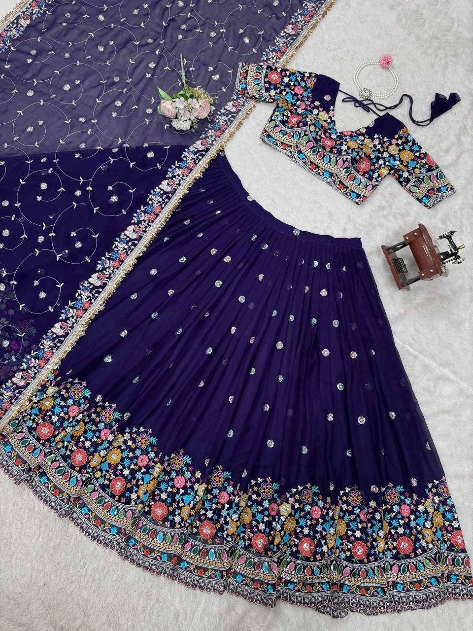 Ynf Georgette RIN162 358 Lehengas Wholesale Fancy Lehenga Wedding Lehenga Embroidered Lehenga Manufacturer