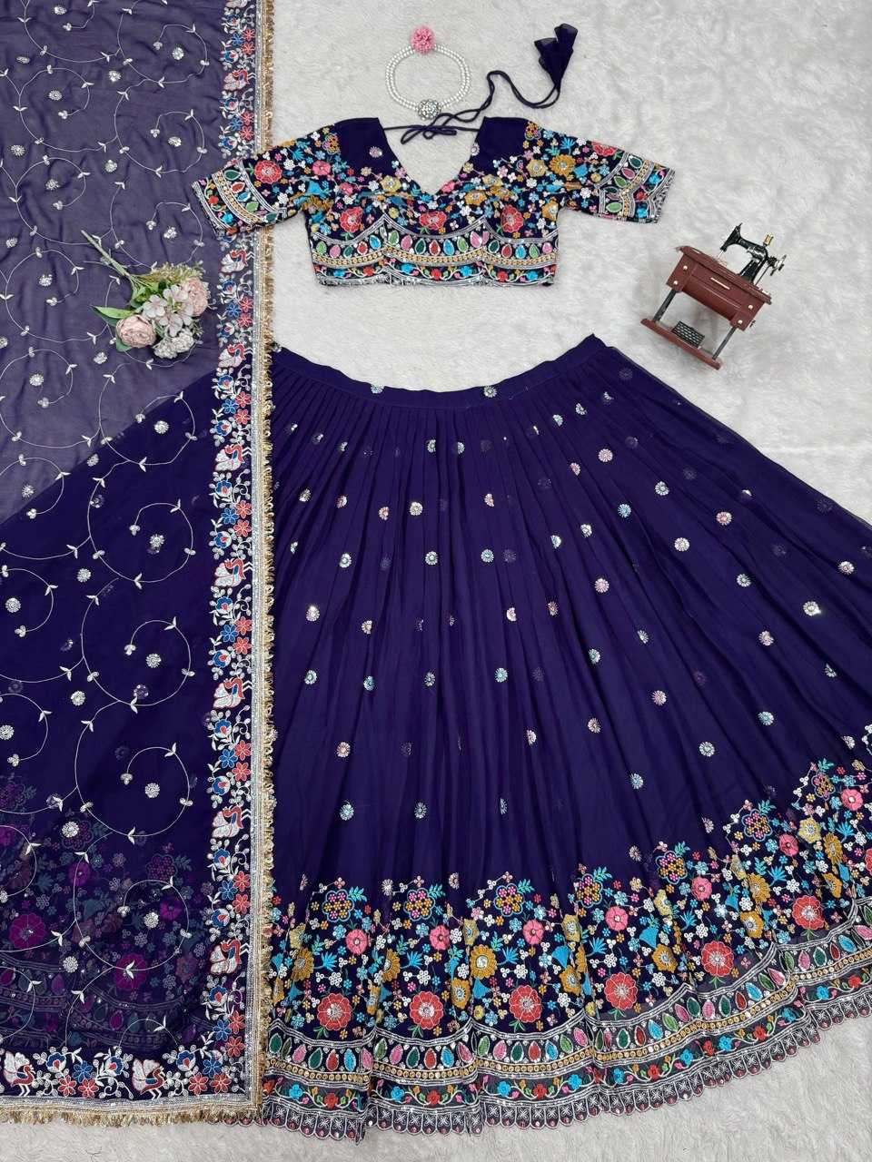 Ynf Georgette RIN162 358 Lehengas Wholesale Fancy Lehenga Wedding Lehenga Embroidered Lehenga Manufacturer