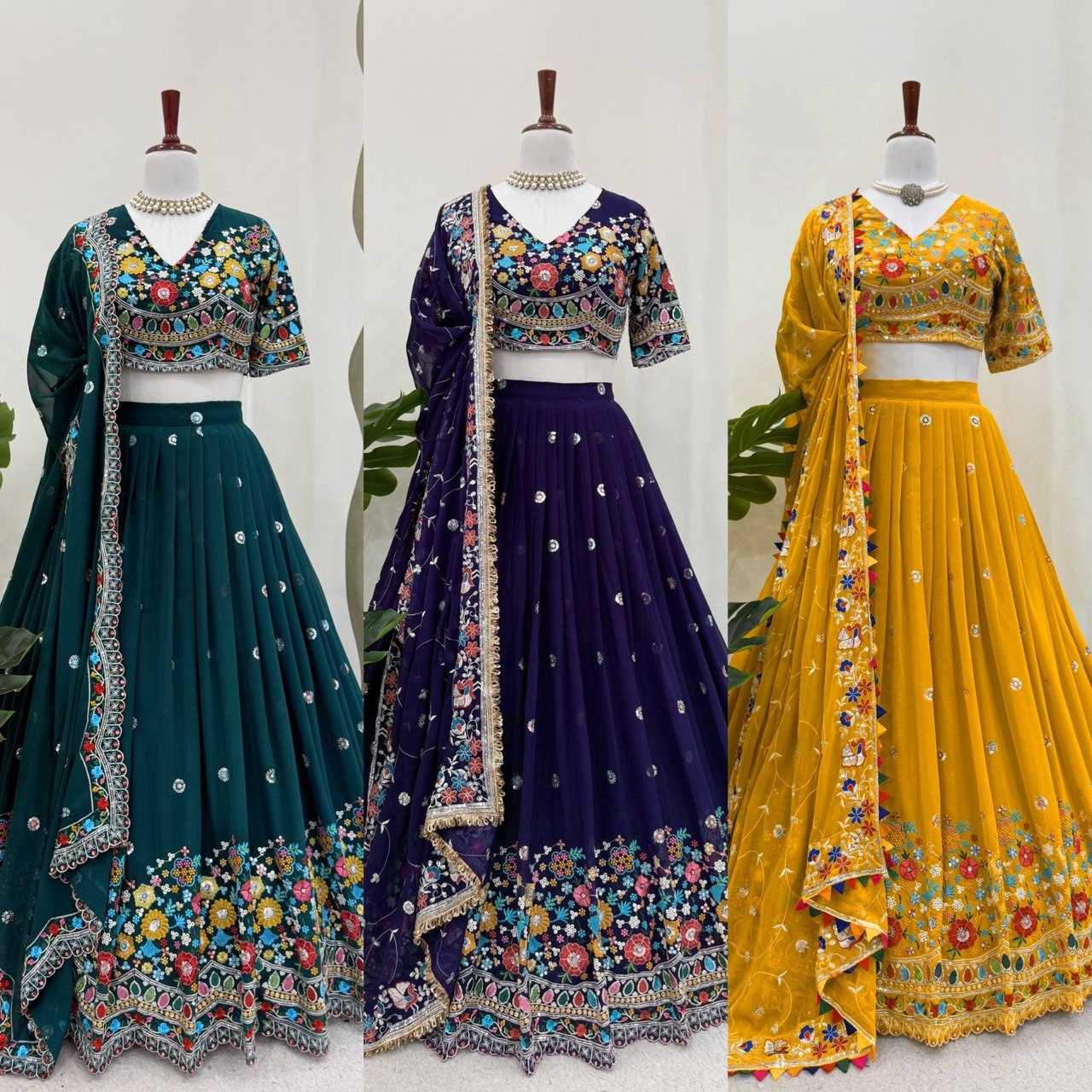 Ynf Georgette RIN162 358 Lehengas Wholesale Fancy Lehenga Wedding Lehenga Embroidered Lehenga Manufacturer