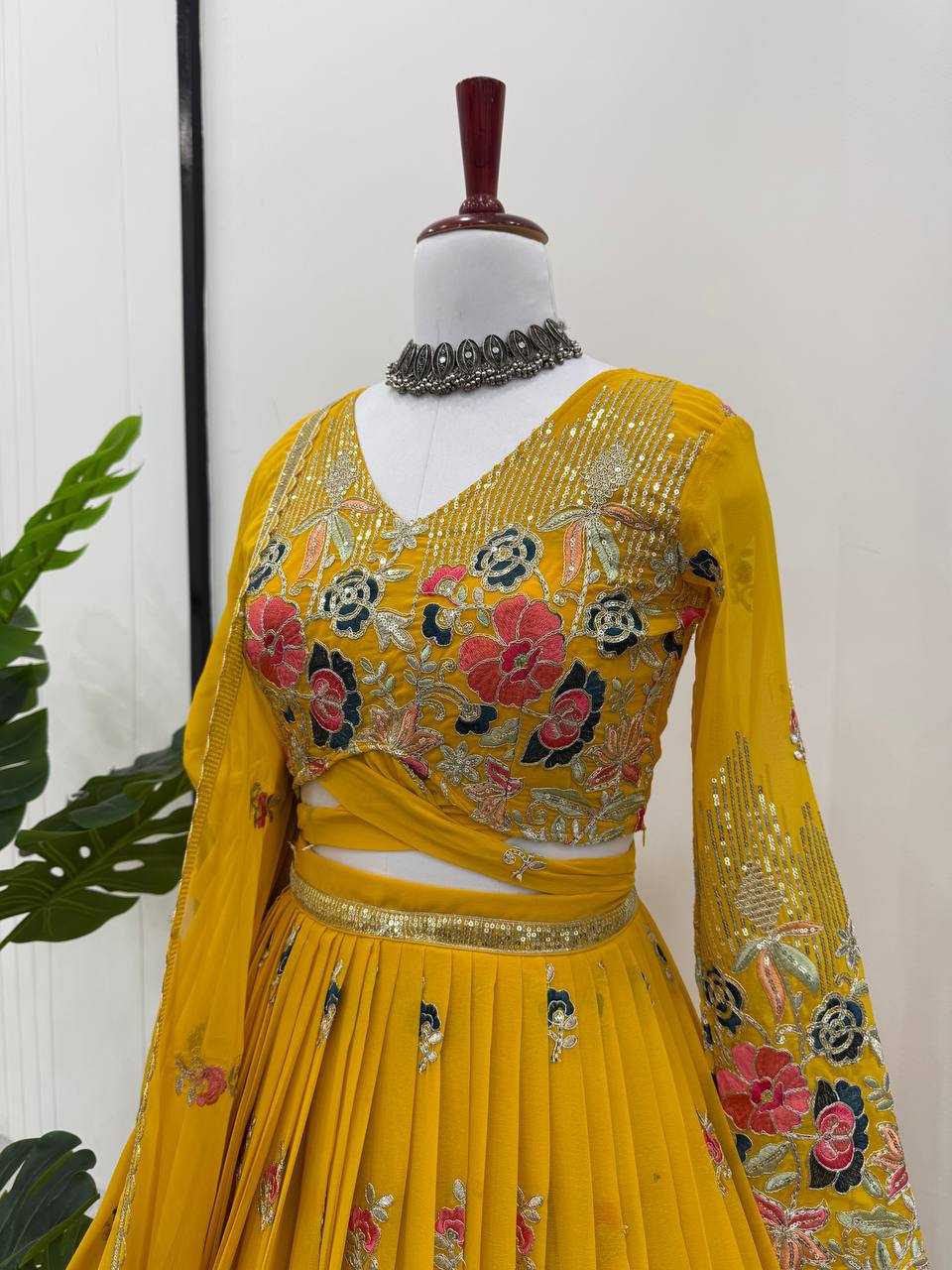 Ynf Georgette RIN162 364 Lehengas Wholesale Fancy Lehenga Embroidered Lehenga Georgette Lehenga Manufacturer