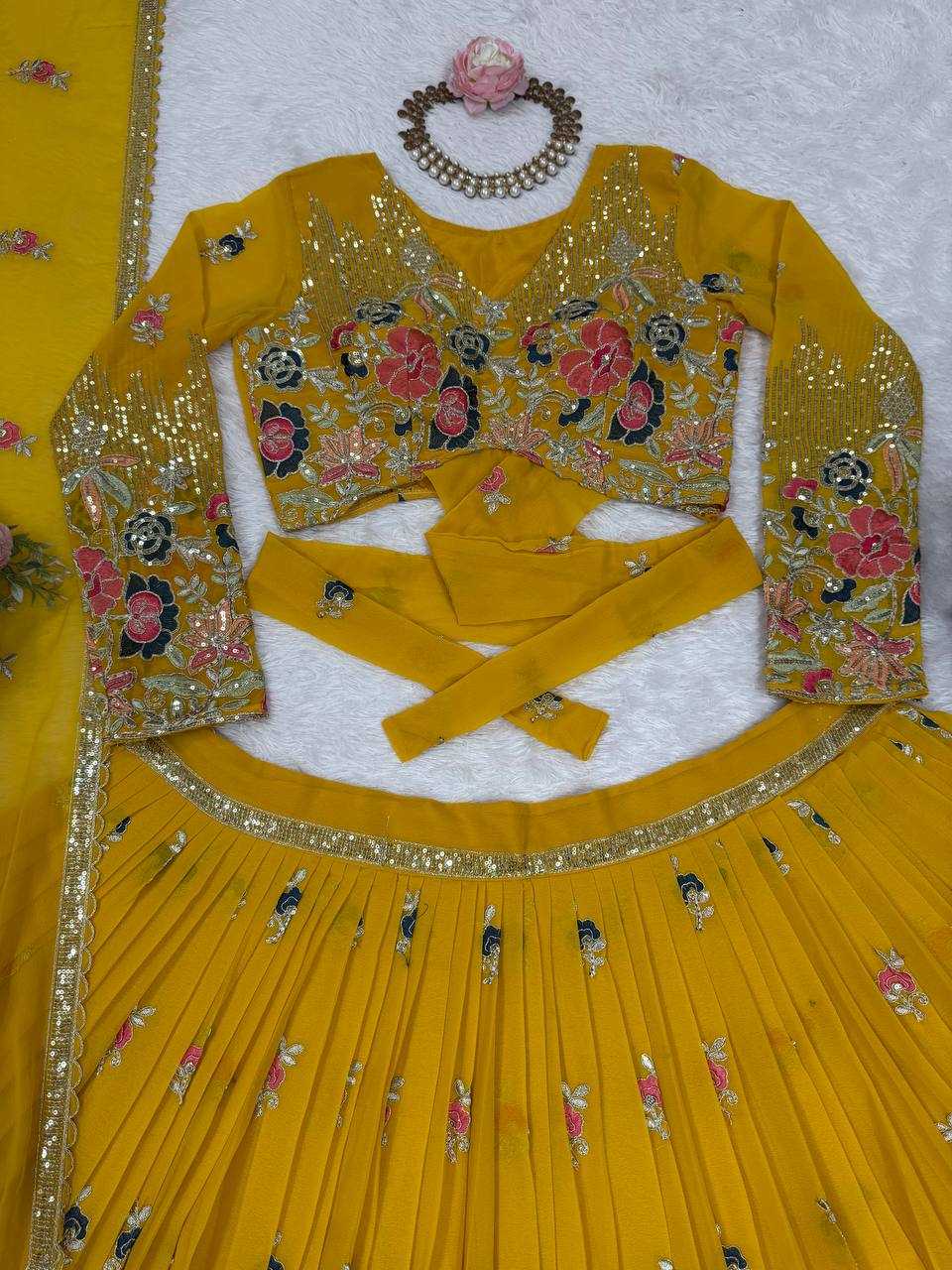 Ynf Georgette RIN162 364 Lehengas Wholesale Fancy Lehenga Embroidered Lehenga Georgette Lehenga Manufacturer