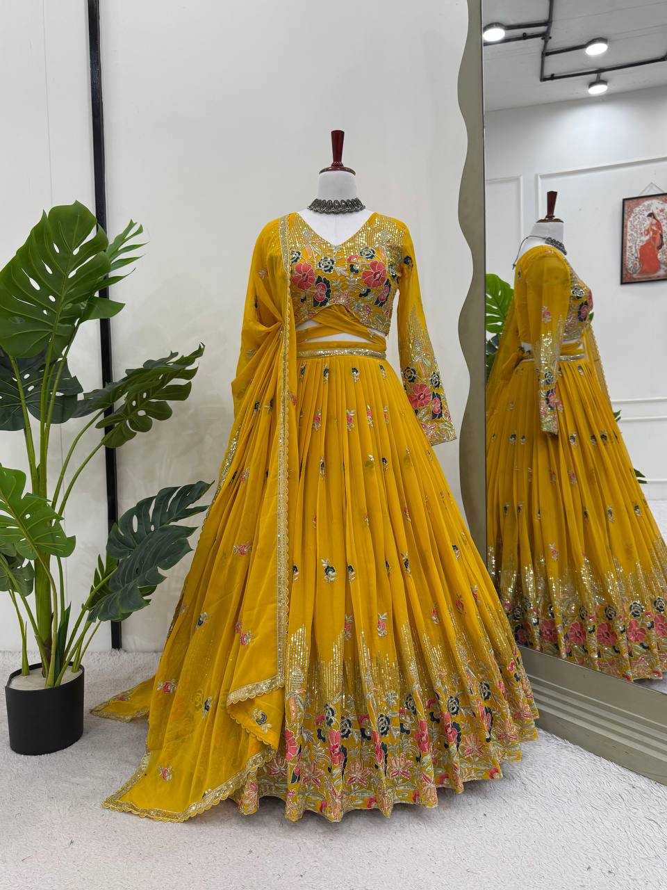 Ynf Georgette RIN162 364 Lehengas Wholesale Fancy Lehenga Embroidered Lehenga Georgette Lehenga Manufacturer