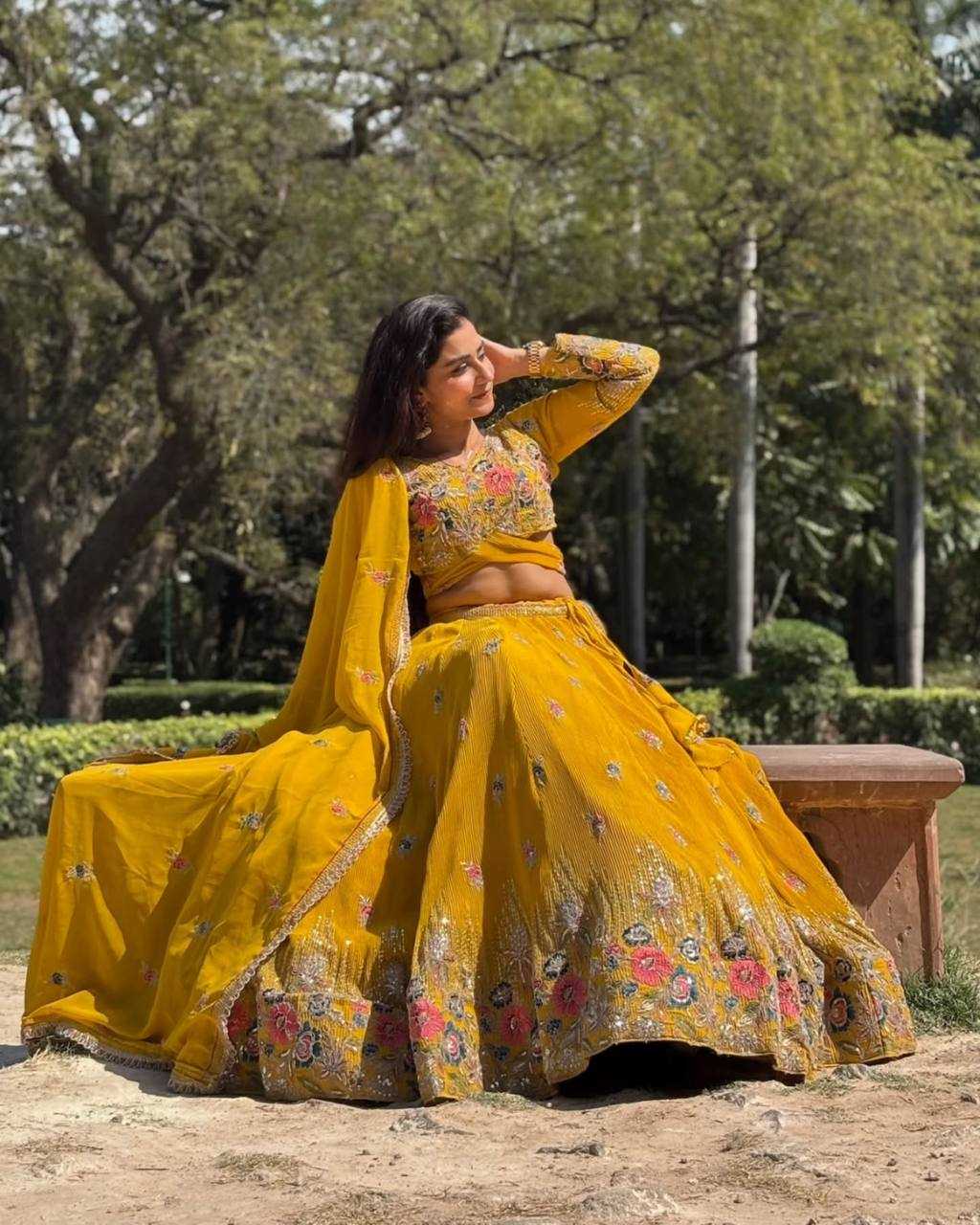 Ynf Georgette RIN162 364 Lehengas Wholesale Fancy Lehenga Embroidered Lehenga Georgette Lehenga Manufacturer