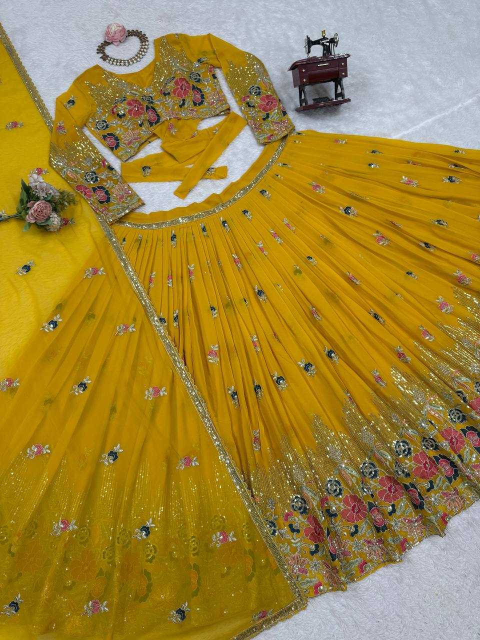 Ynf Georgette RIN162 364 Lehengas Wholesale Fancy Lehenga Embroidered Lehenga Georgette Lehenga Manufacturer