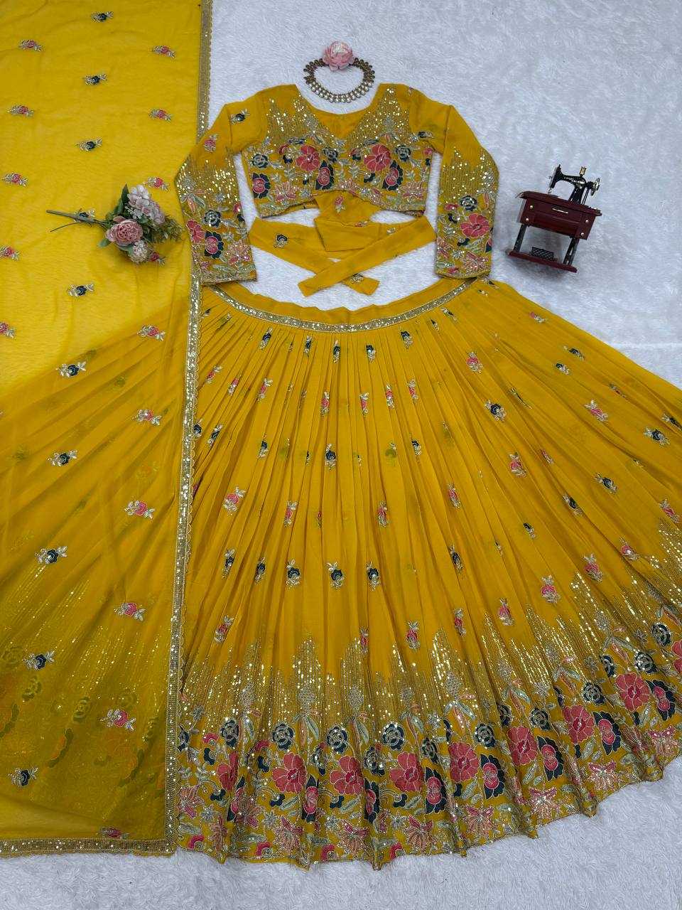 Ynf Georgette RIN162 364 Lehengas Wholesale Fancy Lehenga Embroidered Lehenga Georgette Lehenga Manufacturer