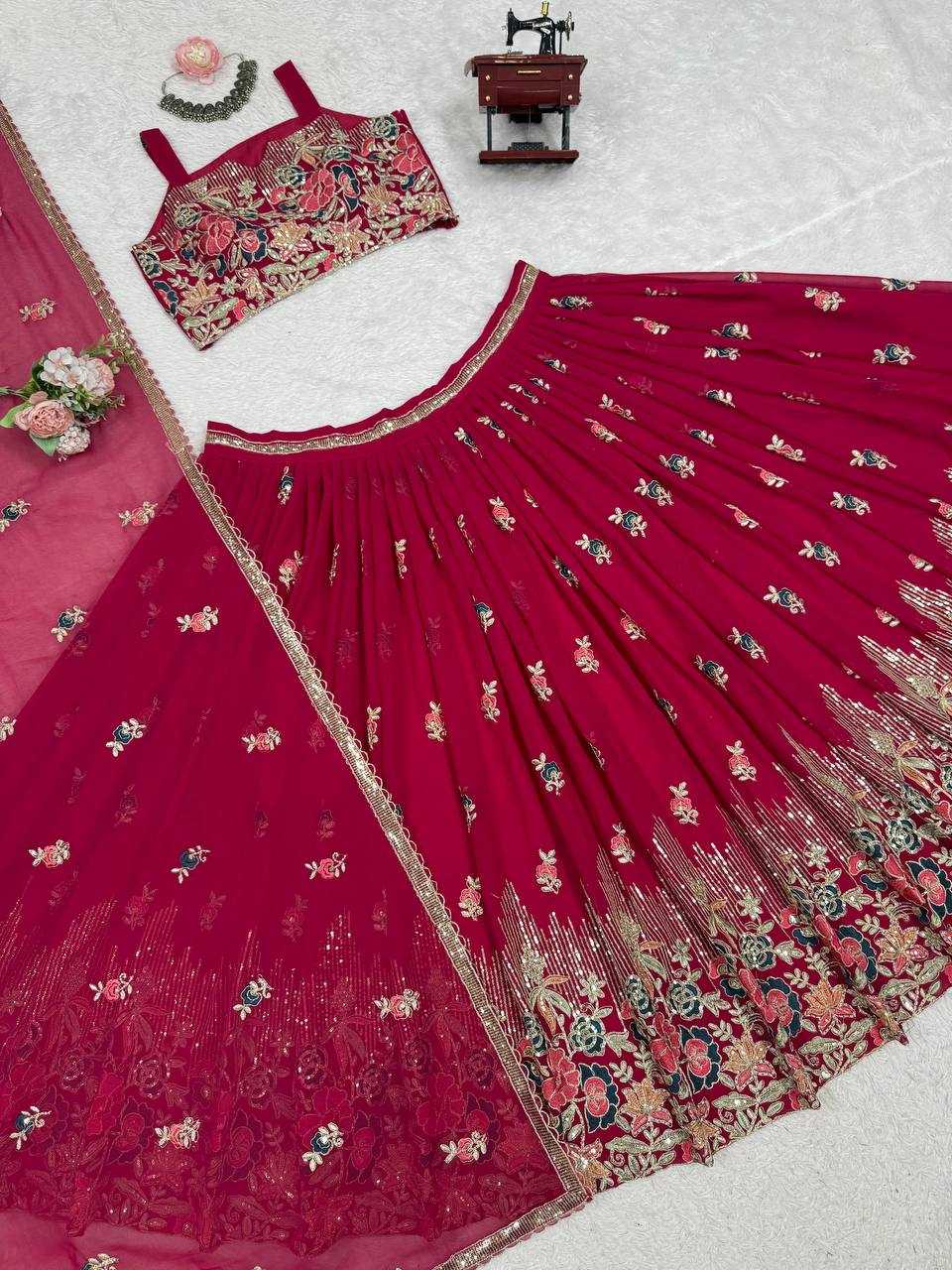 Ynf Georgette RIN162 364 Lehengas Wholesale Fancy Lehenga Embroidered Lehenga Georgette Lehenga Manufacturer