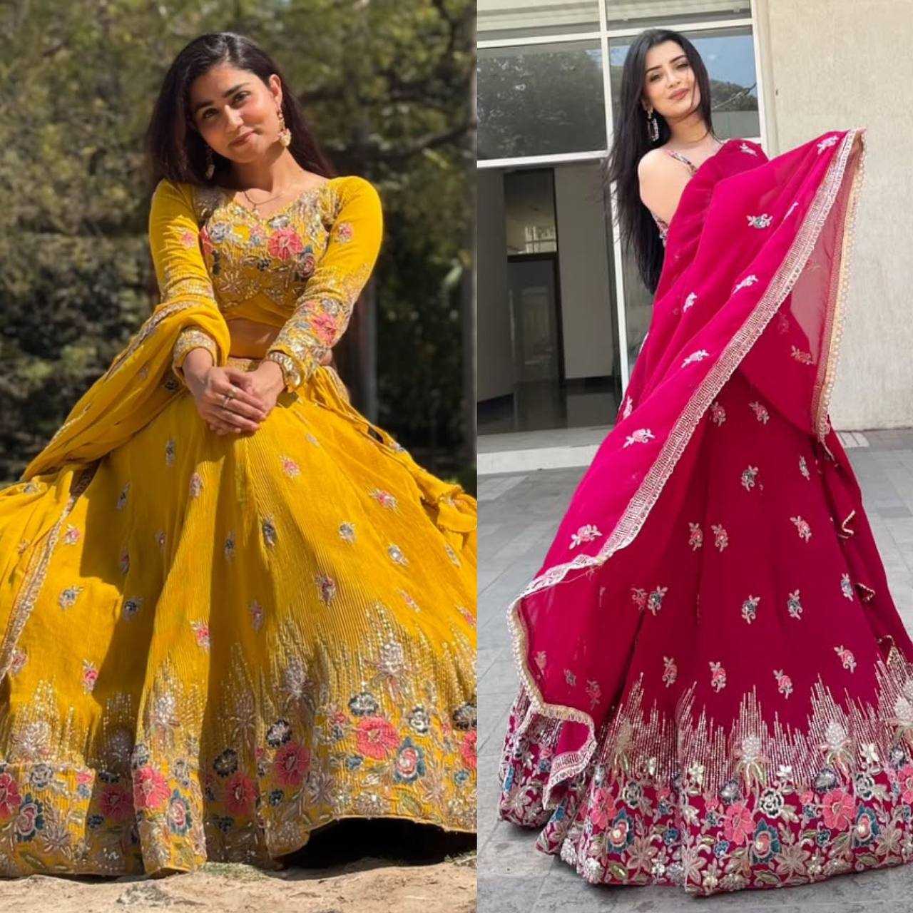 Ynf Georgette RIN162 364 Lehengas Wholesale Fancy Lehenga Embroidered Lehenga Georgette Lehenga Manufacturer
