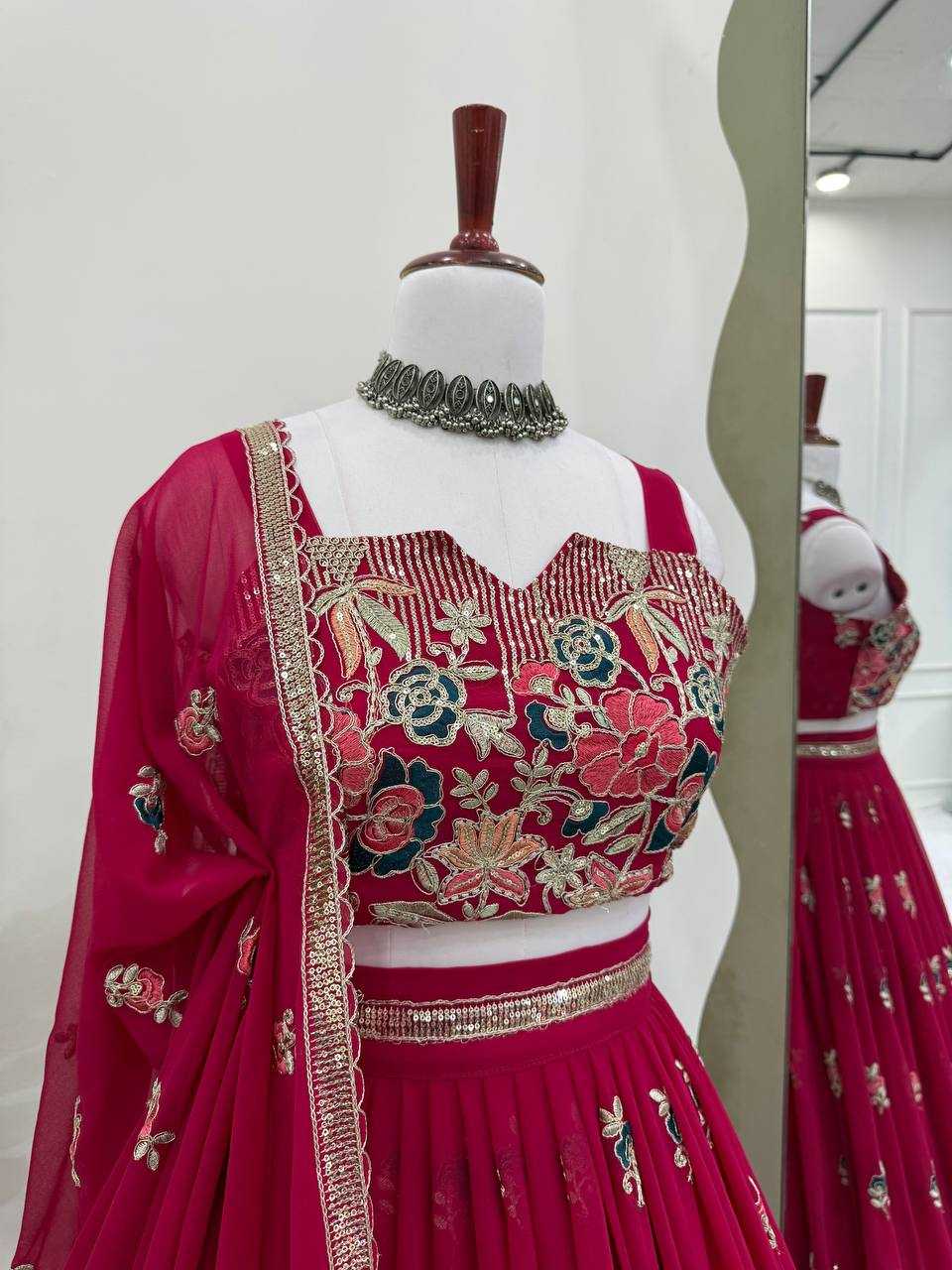 Ynf Georgette RIN162 364 Lehengas Wholesale Fancy Lehenga Embroidered Lehenga Georgette Lehenga Manufacturer