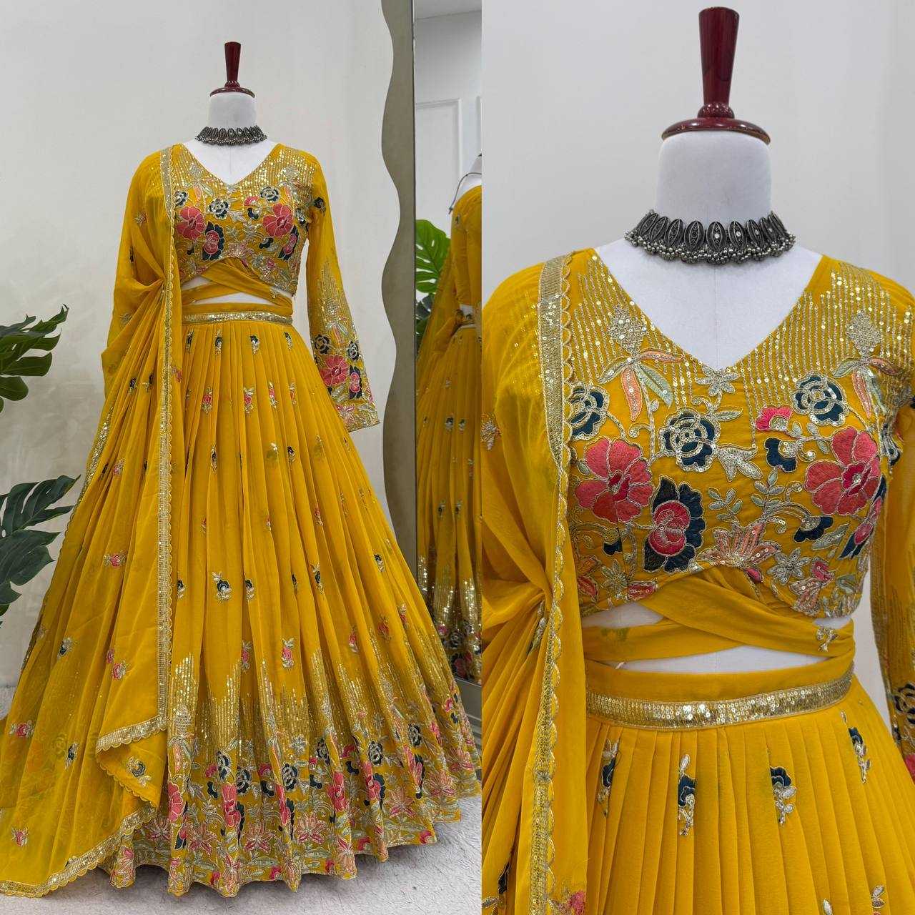 Ynf Georgette RIN162 364 Lehengas Wholesale Fancy Lehenga Embroidered Lehenga Georgette Lehenga Manufacturer