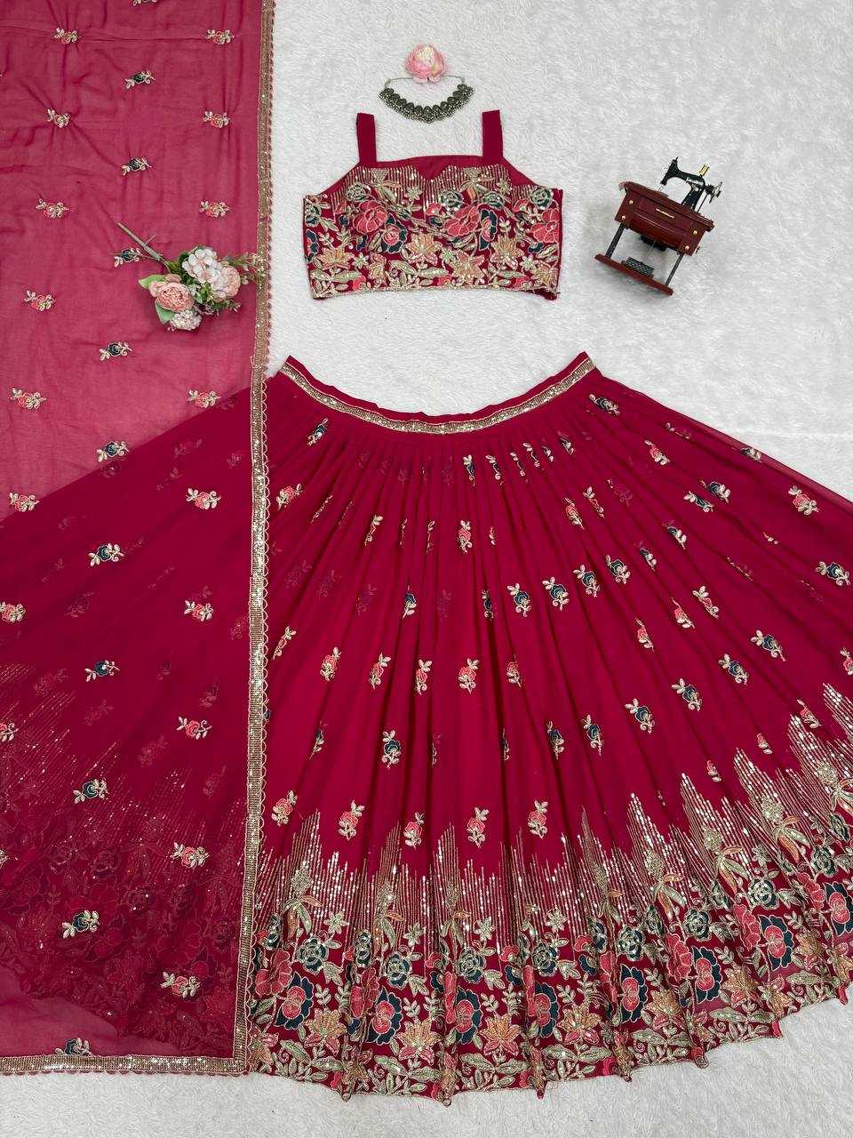 Ynf Georgette RIN162 364 Lehengas Wholesale Fancy Lehenga Embroidered Lehenga Georgette Lehenga Manufacturer