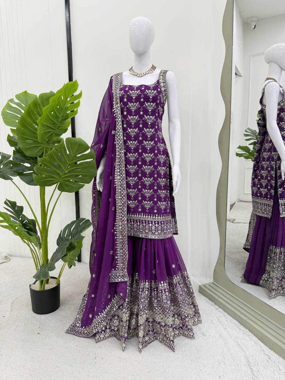 Ynf Georgette RIN162 5892 Suits & Dresses Wholesale Sharara Salwar Suits Embroidery Suits Georgette Suit Manufacturer