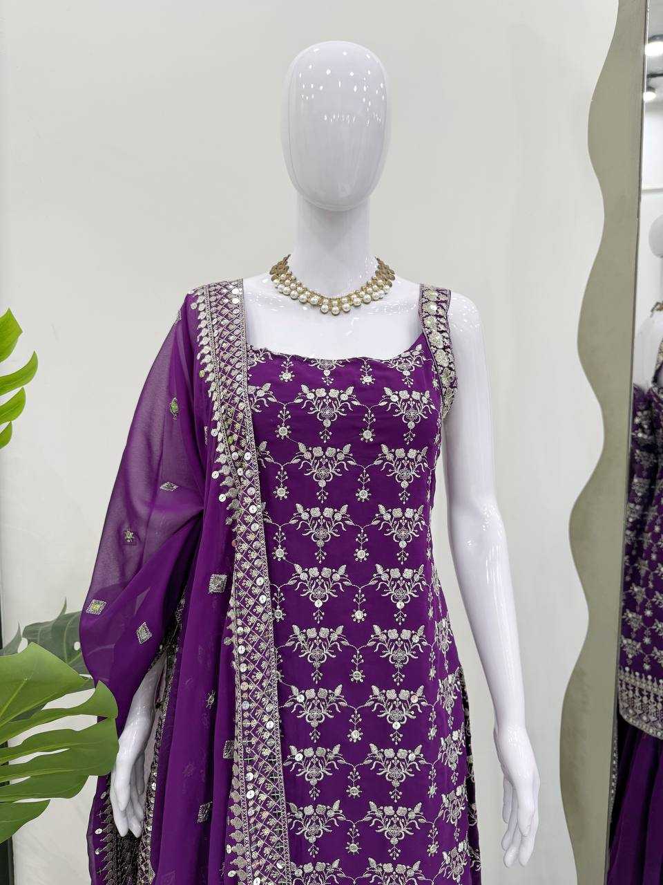Ynf Georgette RIN162 5892 Suits & Dresses Wholesale Sharara Salwar Suits Embroidery Suits Georgette Suit Manufacturer
