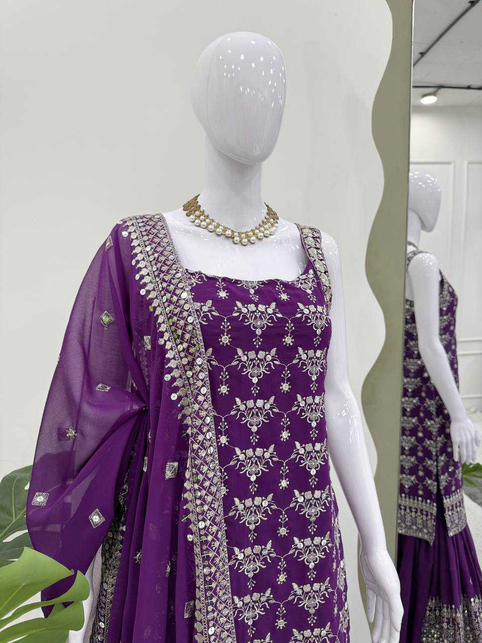 Ynf Georgette RIN162 5892 Suits & Dresses Wholesale Sharara Salwar Suits Embroidery Suits Georgette Suit Manufacturer