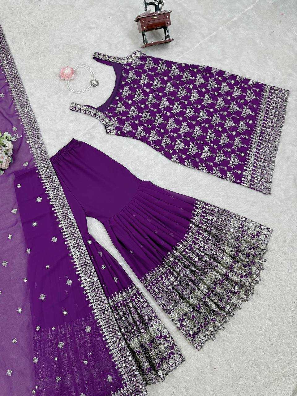Ynf Georgette RIN162 5892 Suits & Dresses Wholesale Sharara Salwar Suits Embroidery Suits Georgette Suit Manufacturer