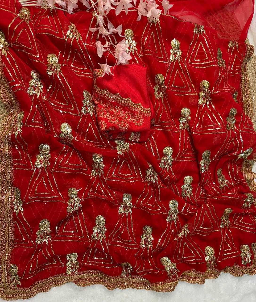 Ynf Georgette RIN164 URVASHI Sarees Wedding Collections Bollywood Collections Wholesale Georgette Sarees Sequence Sarees URVASHI RAUTELA Manufacturer