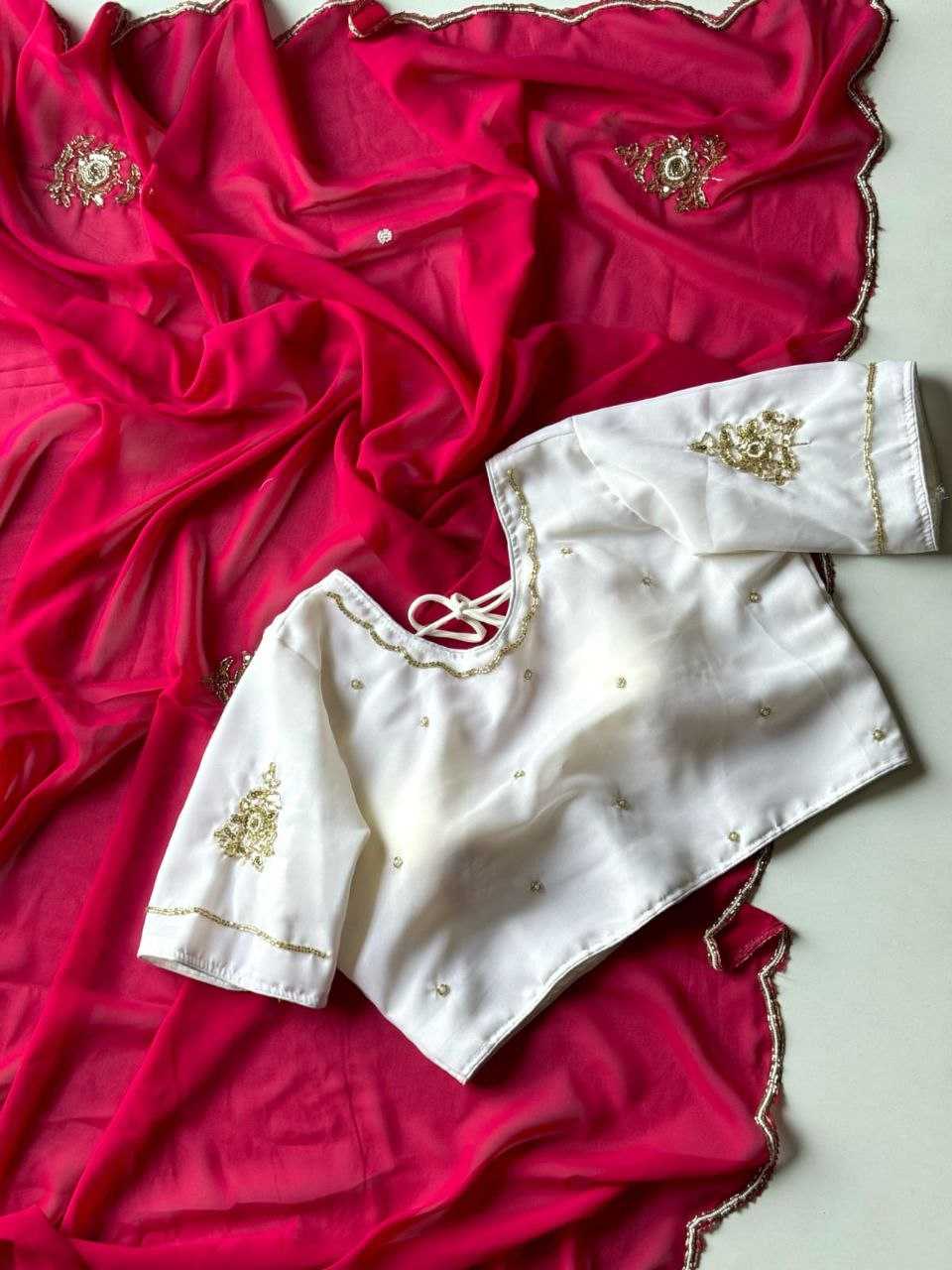 Ynf Georgette RIN171 fully hand work Silk Sarees Wholesale Designer Silk Sarees Manufacturer