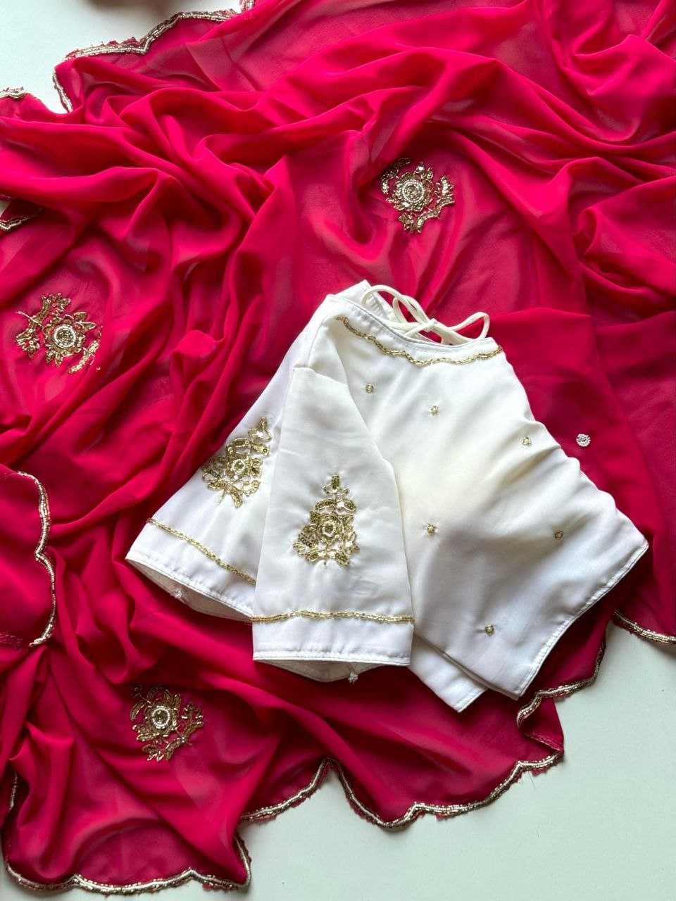 Ynf Georgette RIN171 fully hand work Silk Sarees Wholesale Designer Silk Sarees Manufacturer