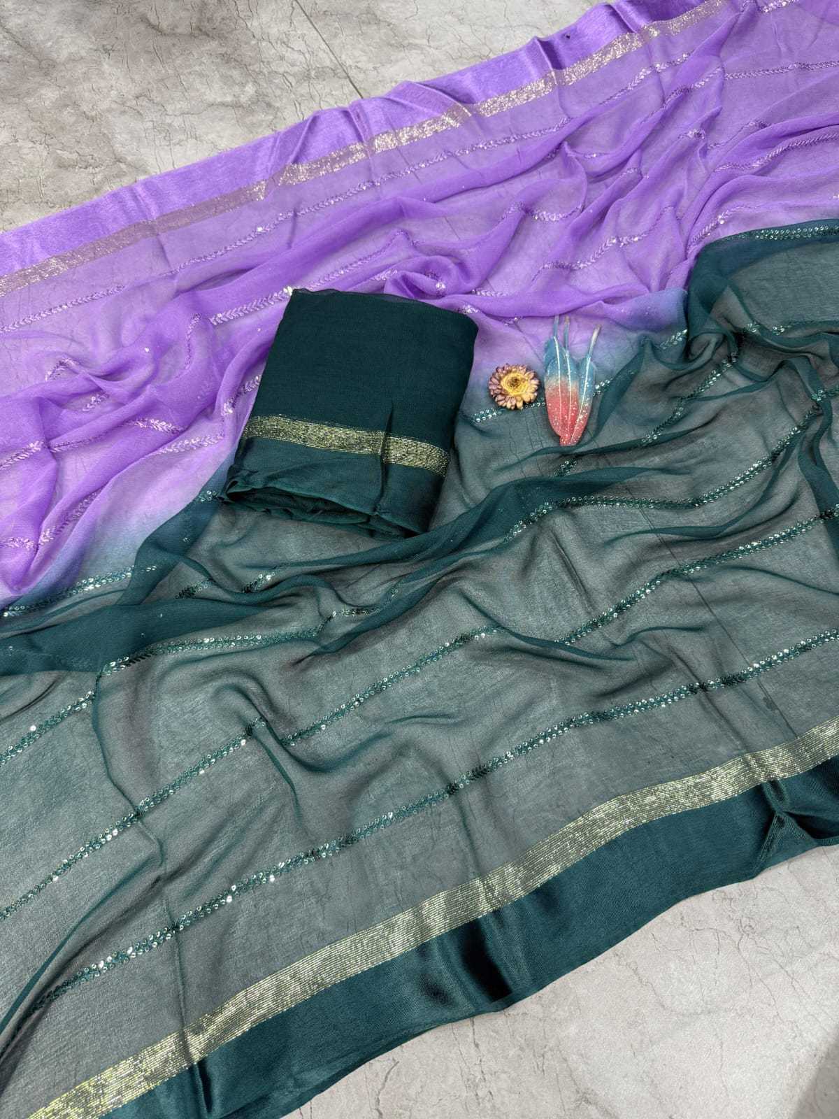 Ynf Georgette RIN178 Peding Sarees Wedding Collections Festive Collections Wholesale Georgette Sarees Sequence Sarees Viscose Saree Manufacturer