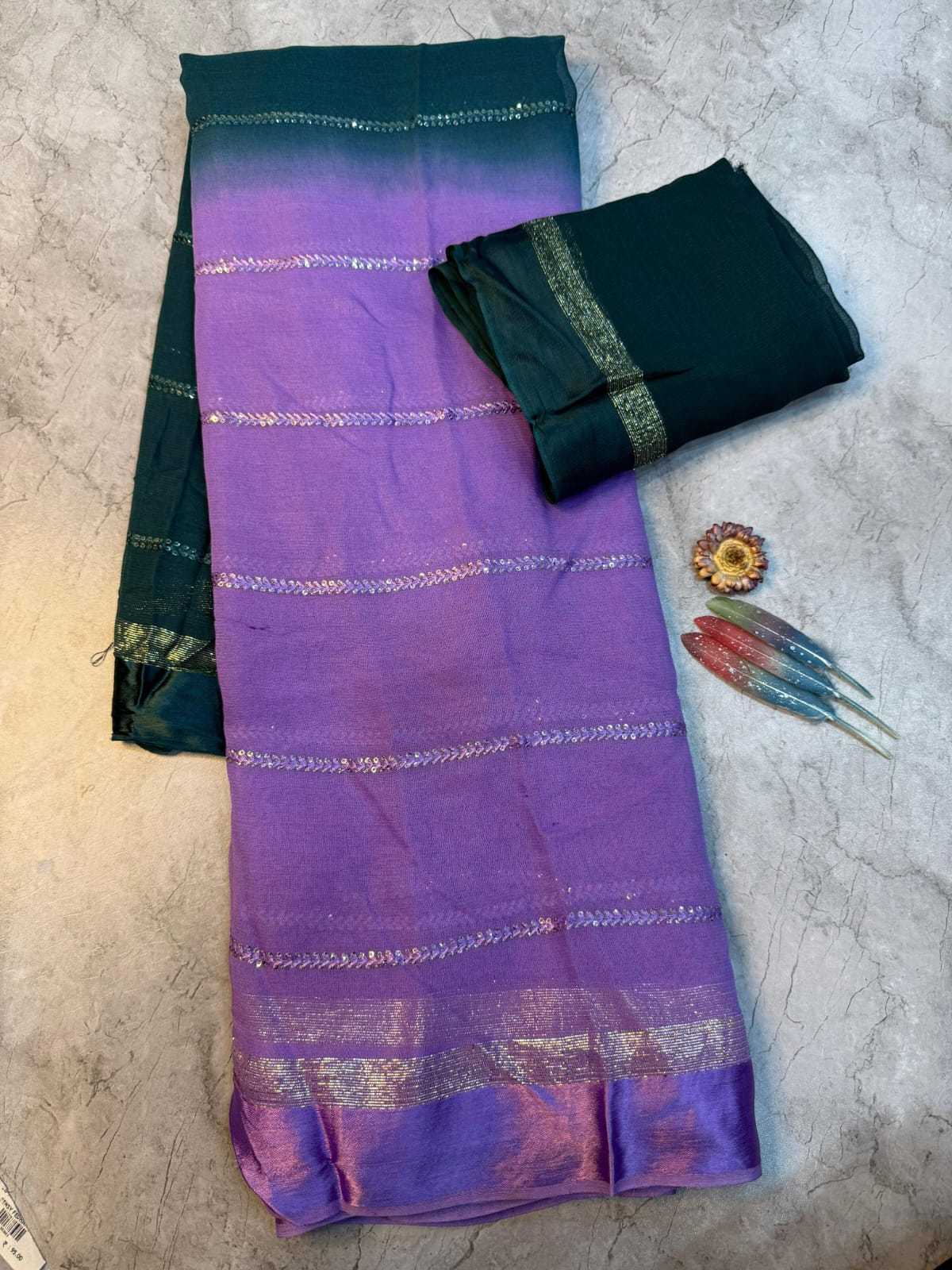 Ynf Georgette RIN178 Peding Sarees Wedding Collections Festive Collections Wholesale Georgette Sarees Sequence Sarees Viscose Saree Manufacturer