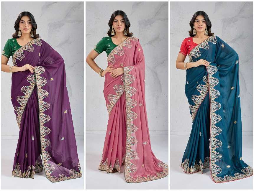 Ynf Georgette RIN188 RCB Sarees Wholesale Designer Sarees Party Wear Sarees Heavy Work Sarees Manufacturer
