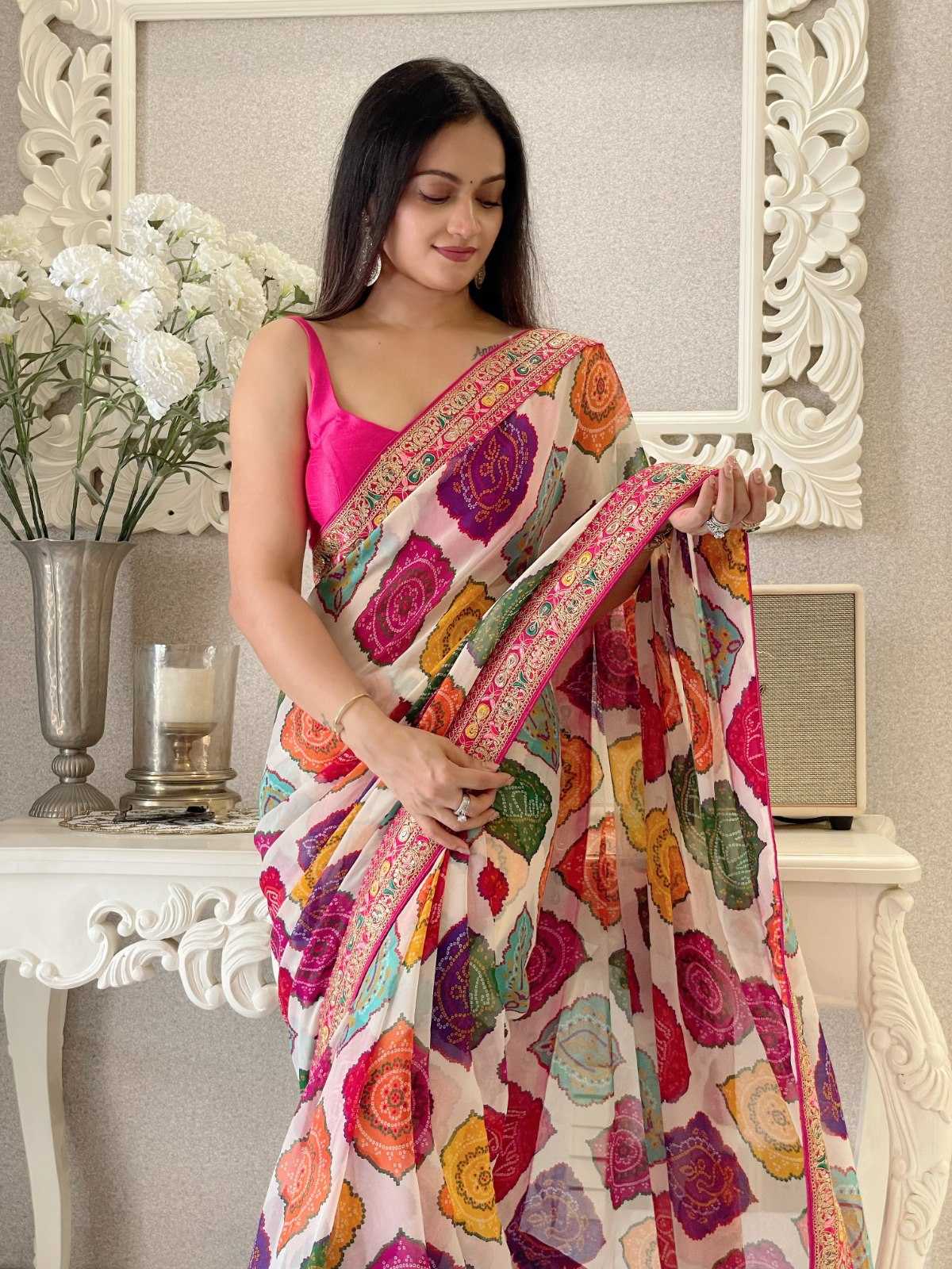 Ynf Georgette RIN188 Sakhi4 Sarees Wedding Collections Festive Collections Wholesale Printed Sarees Georgette Sarees Sarees With Blouse Manufacturer