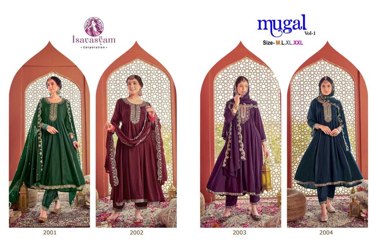 Ynf Georgette RIN190 ISAVASYAM-Mugal vol-01 Setwise Collections Wholesale Gowns Catalogs Manufacturer
