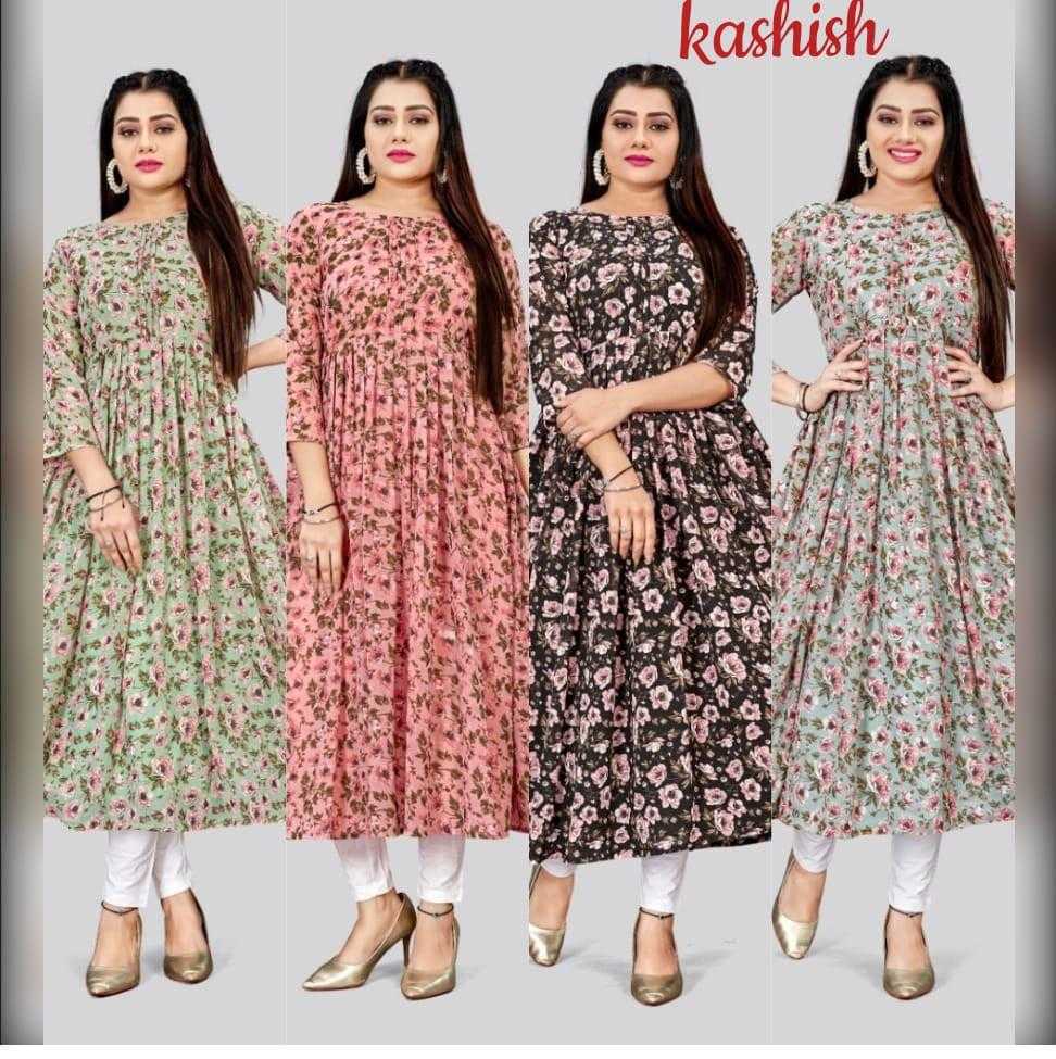 Ynf Georgette RIN190 Kashish Setwise Collections Wholesale Kurtis Catalogs Manufacturer