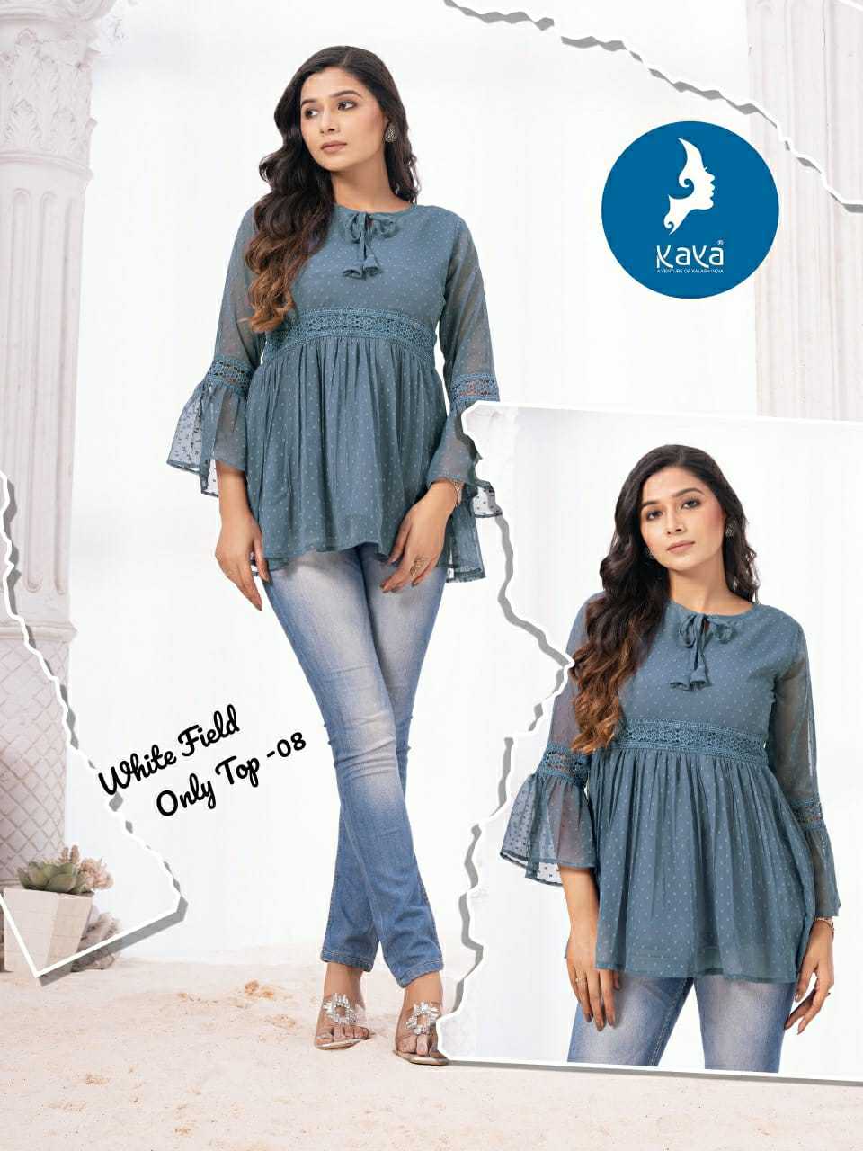 Ynf Georgette RIN190 White field Setwise Collections Wholesale Gowns Catalogs Manufacturer